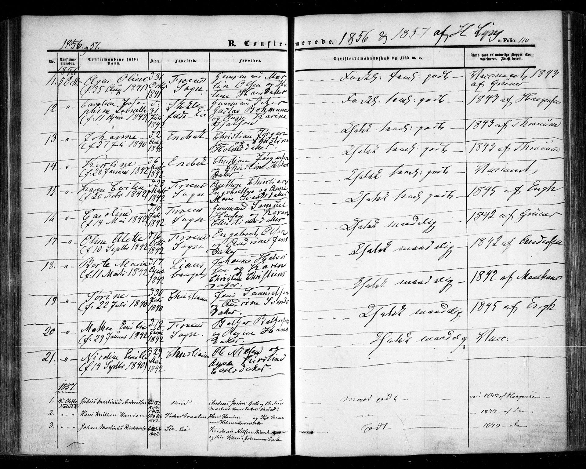 Nesodden prestekontor Kirkebøker, AV/SAO-A-10013/F/Fa/L0007: Parish register (official) no. I 7, 1848-1868, p. 110