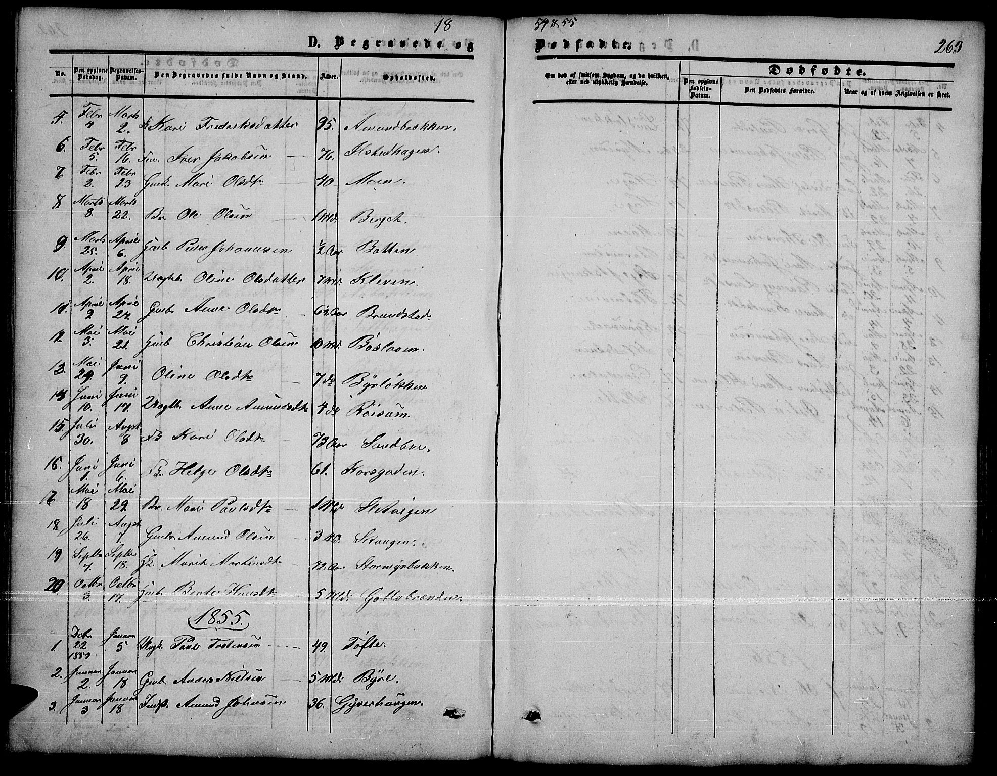 Nord-Fron prestekontor, SAH/PREST-080/H/Ha/Hab/L0001: Parish register (copy) no. 1, 1851-1883, p. 263