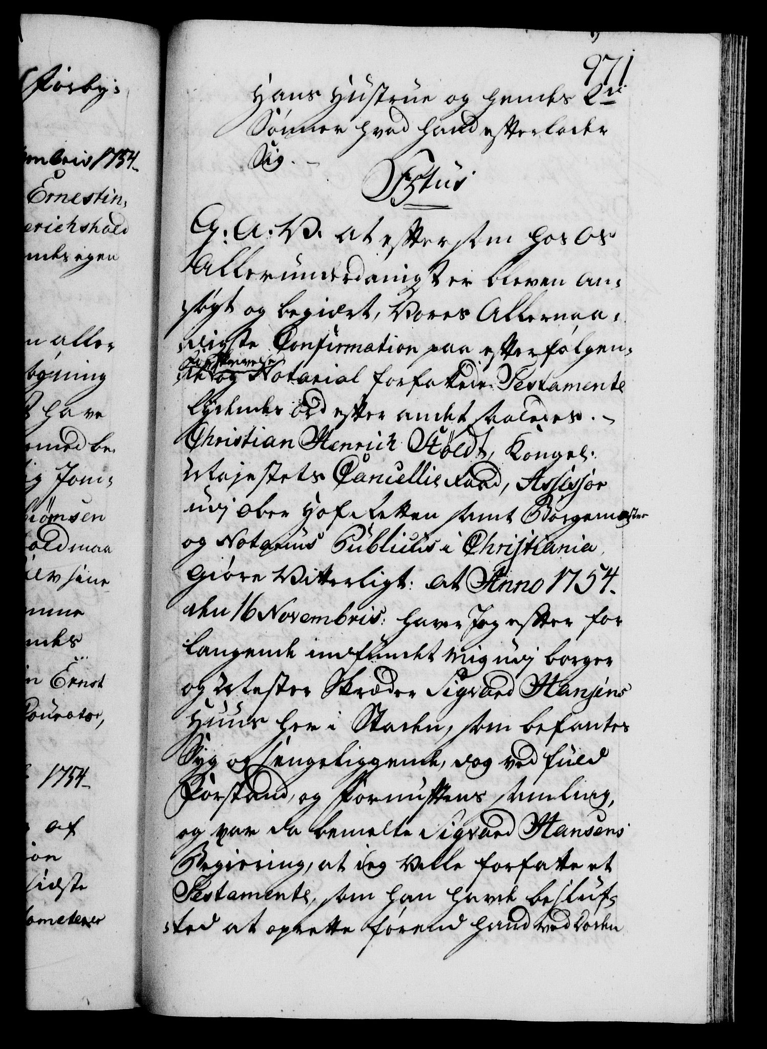 Danske Kanselli 1572-1799, AV/RA-EA-3023/F/Fc/Fca/Fcaa/L0038: Norske registre, 1753-1754, p. 971a