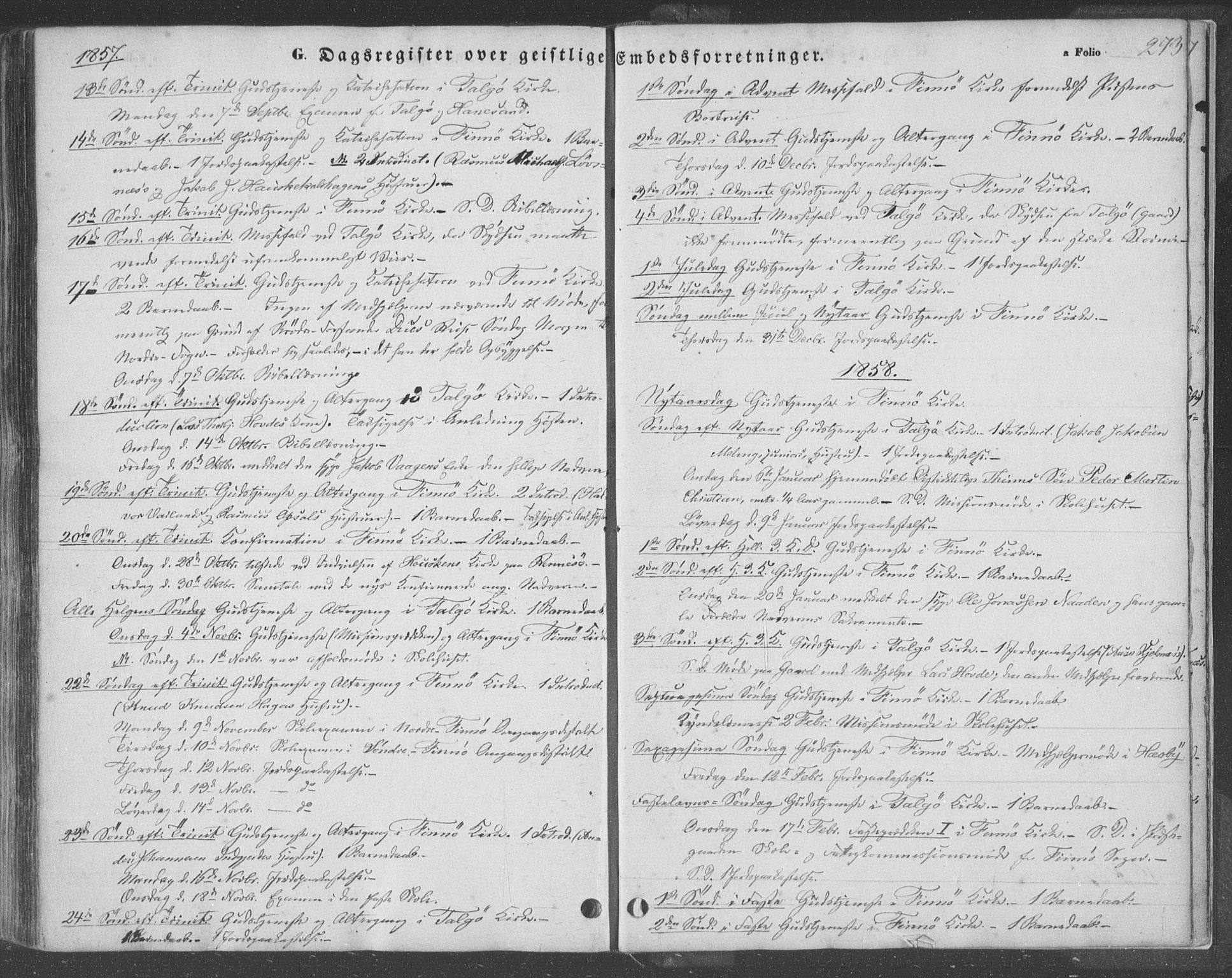 Finnøy sokneprestkontor, SAST/A-101825/H/Ha/Haa/L0007: Parish register (official) no. A 7, 1847-1862, p. 273