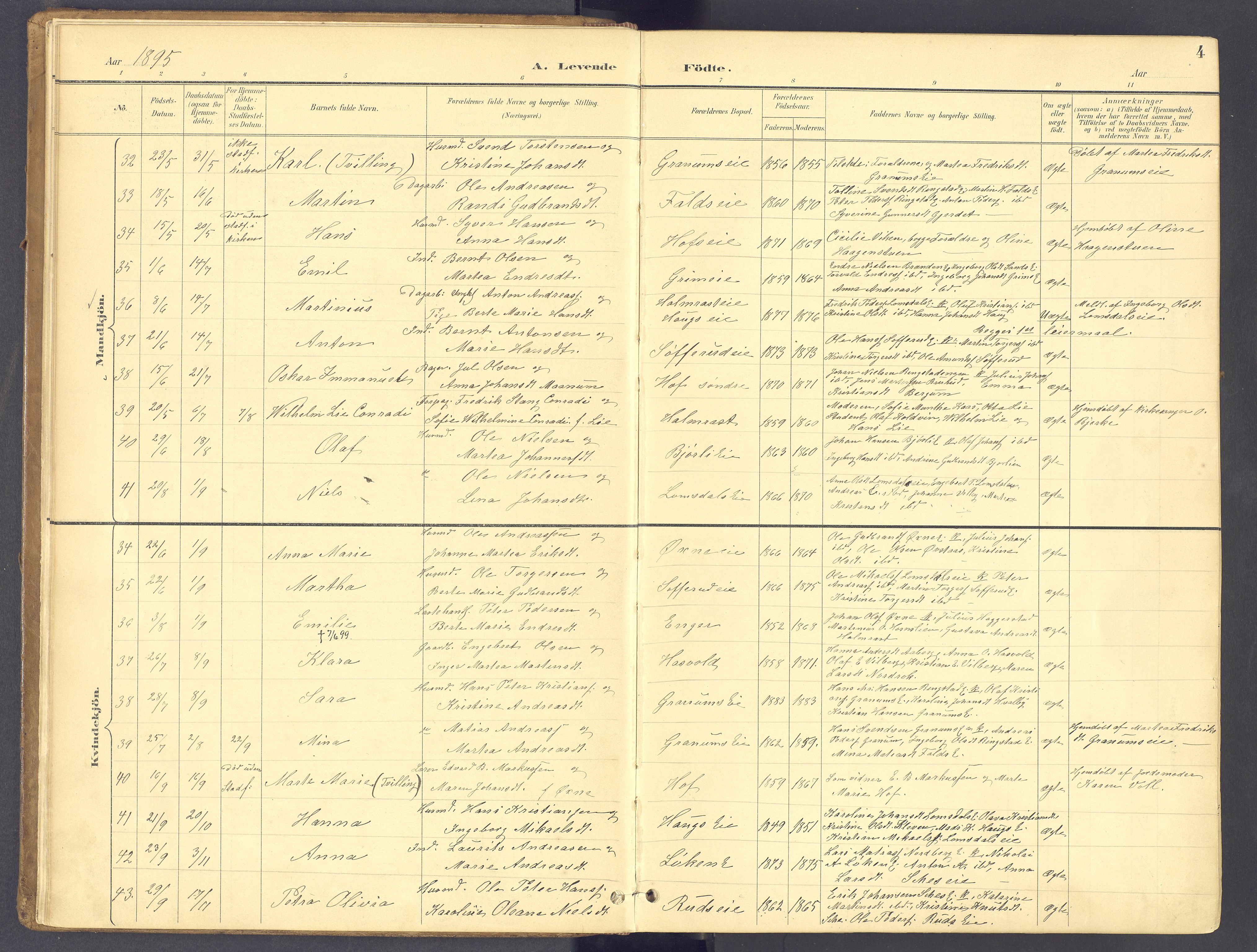 Søndre Land prestekontor, AV/SAH-PREST-122/K/L0006: Parish register (official) no. 6, 1895-1904, p. 4