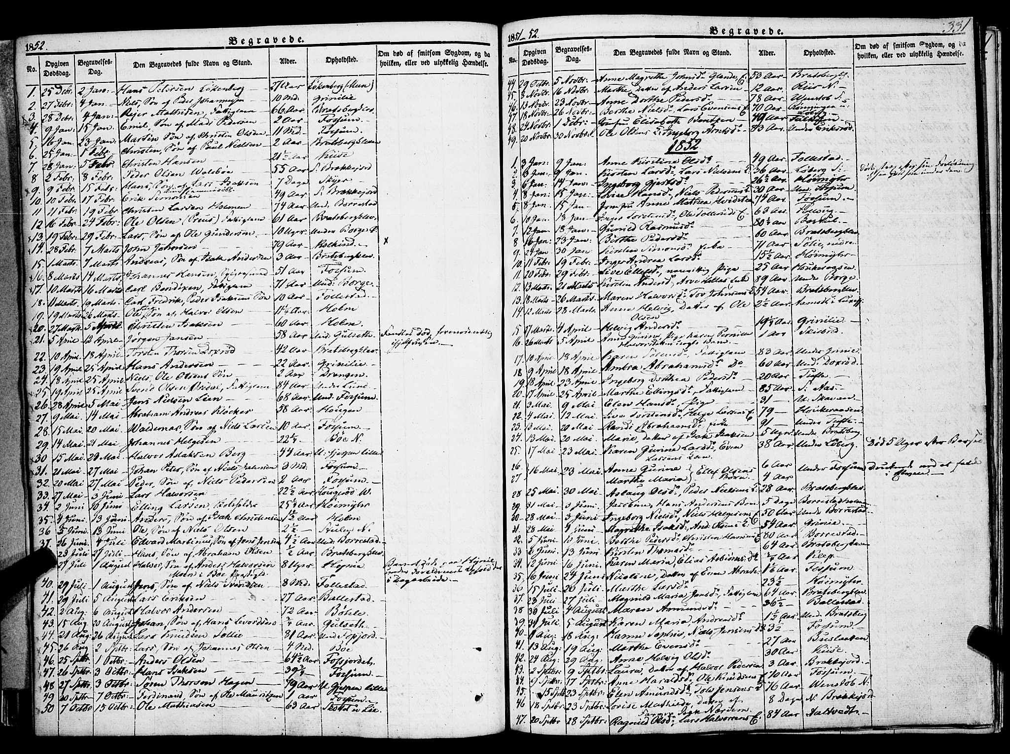 Gjerpen kirkebøker, SAKO/A-265/F/Fa/L0007b: Parish register (official) no. I 7B, 1834-1857, p. 331