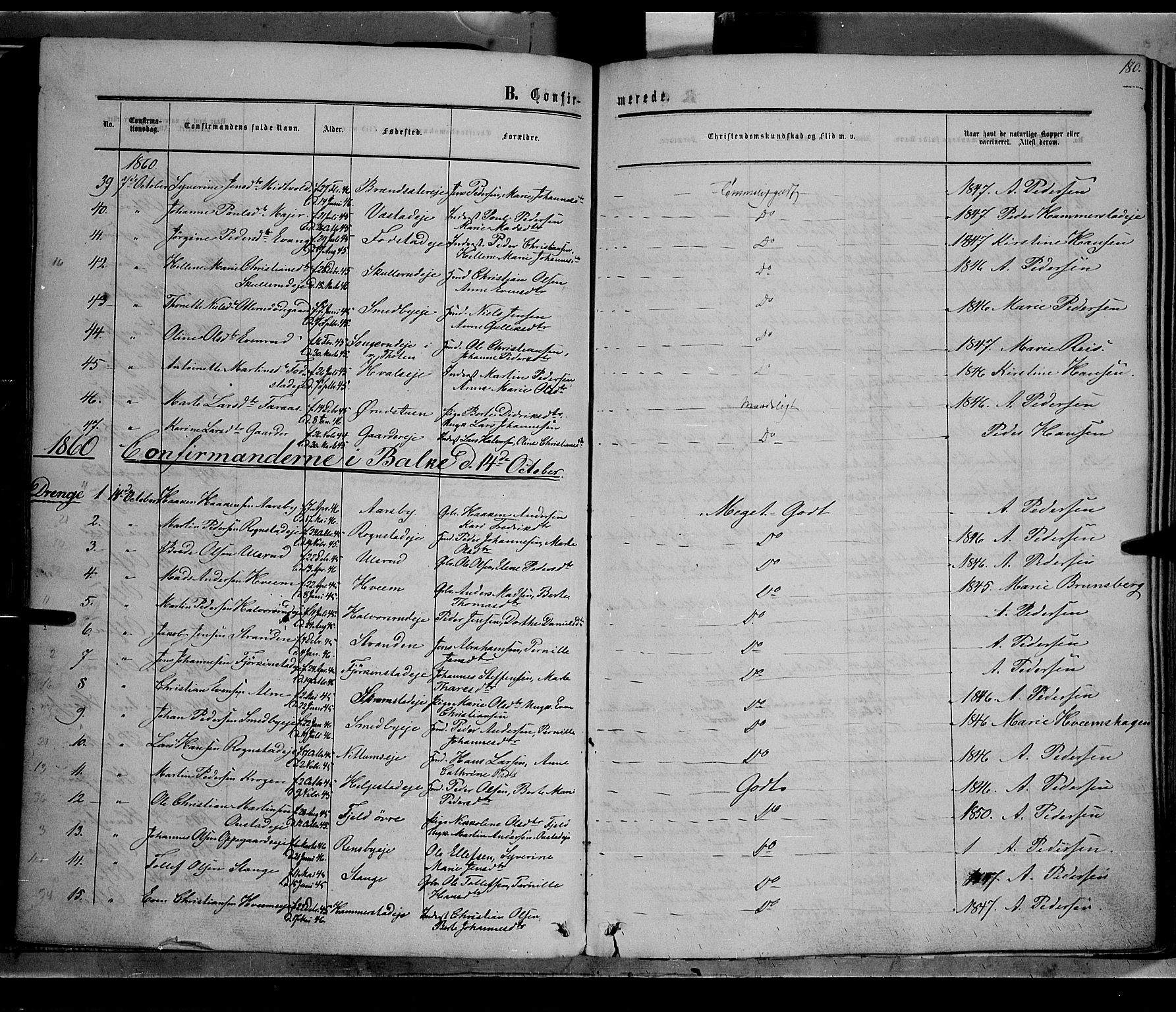 Østre Toten prestekontor, SAH/PREST-104/H/Ha/Haa/L0004: Parish register (official) no. 4, 1857-1865, p. 180