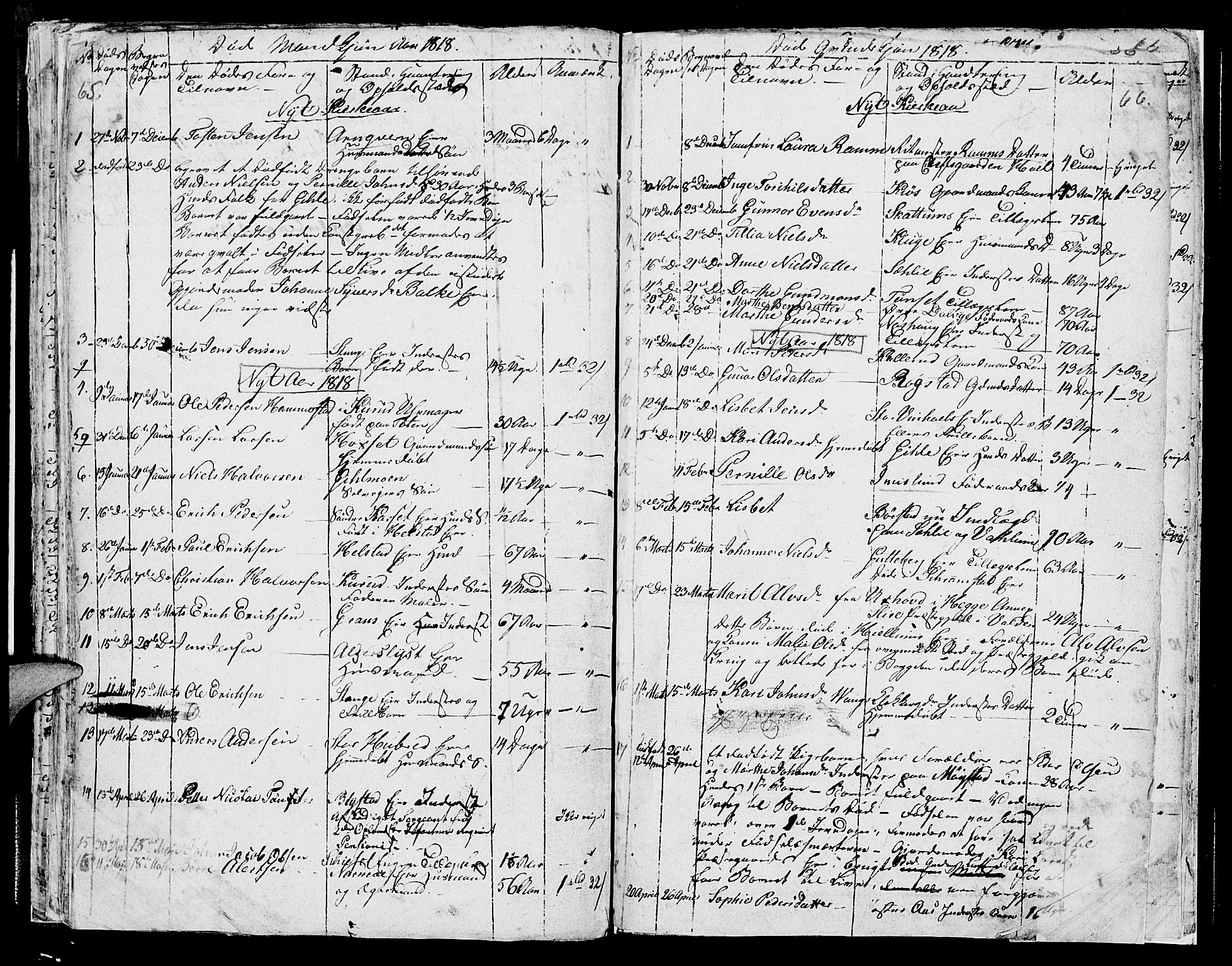 Vang prestekontor, Hedmark, SAH/PREST-008/H/Ha/Hab/L0003: Parish register (copy) no. 3, 1808-1819, p. 65-66