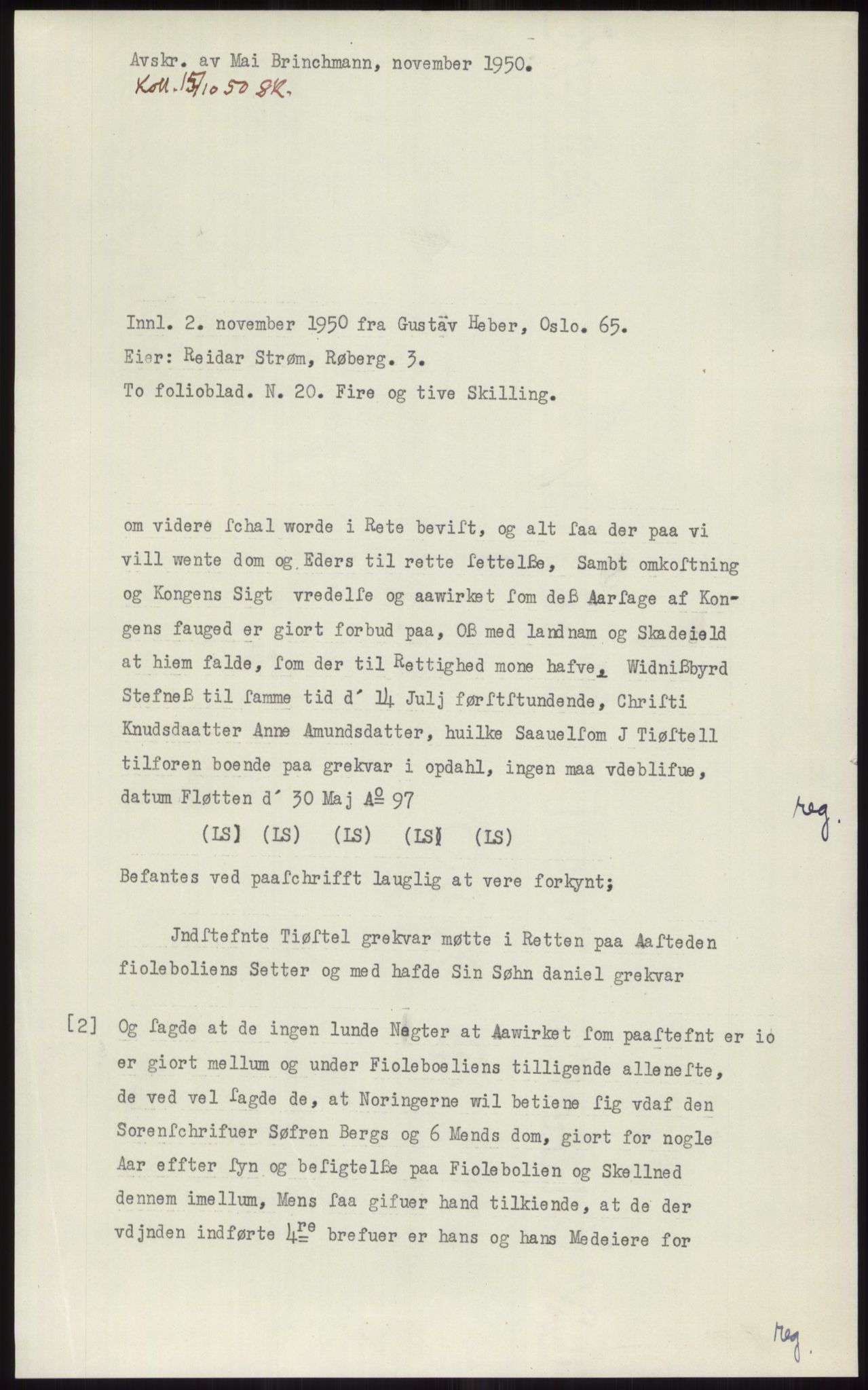 Samlinger til kildeutgivelse, Diplomavskriftsamlingen, AV/RA-EA-4053/H/Ha, p. 872