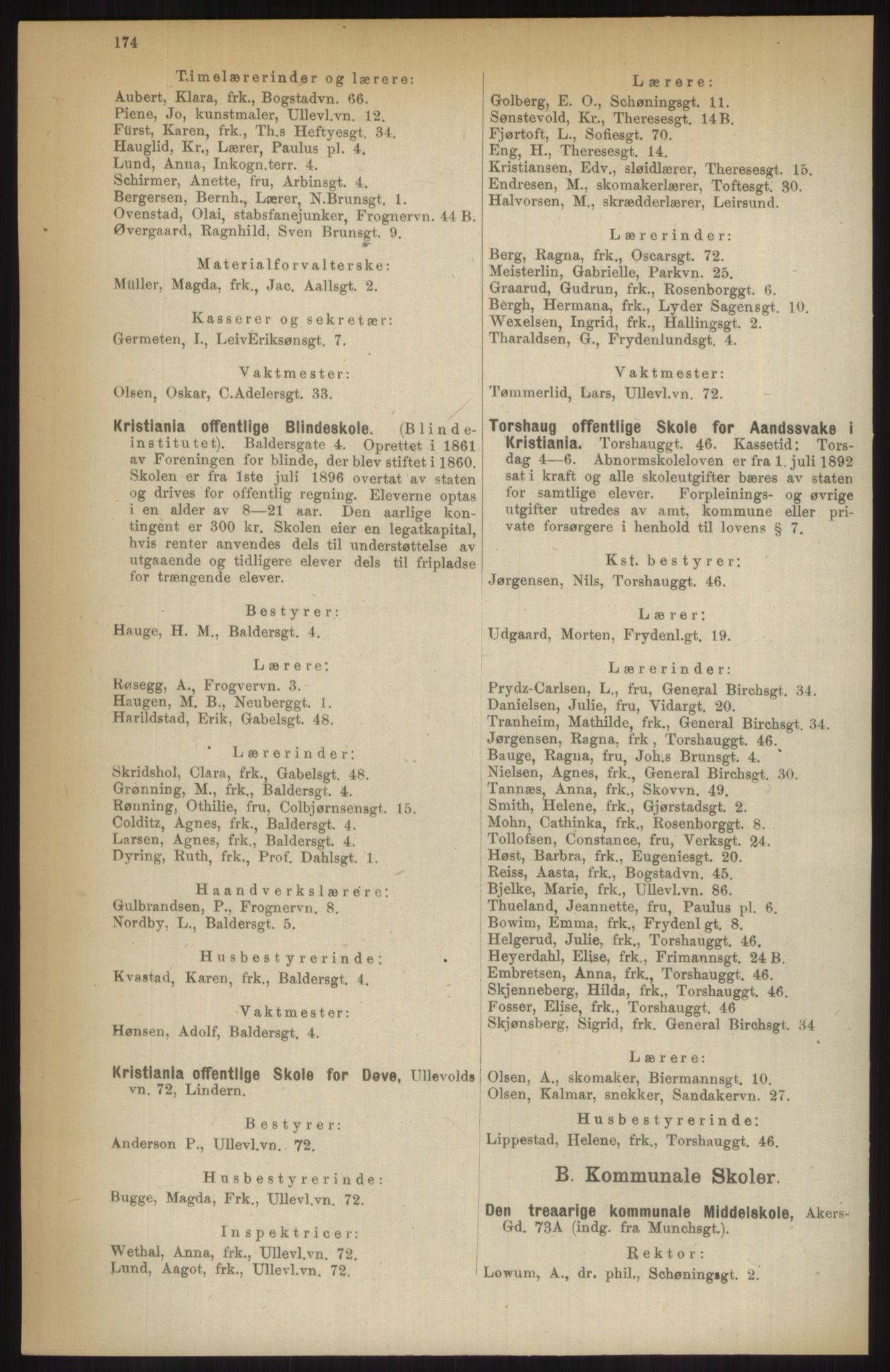 Kristiania/Oslo adressebok, PUBL/-, 1914, p. 174