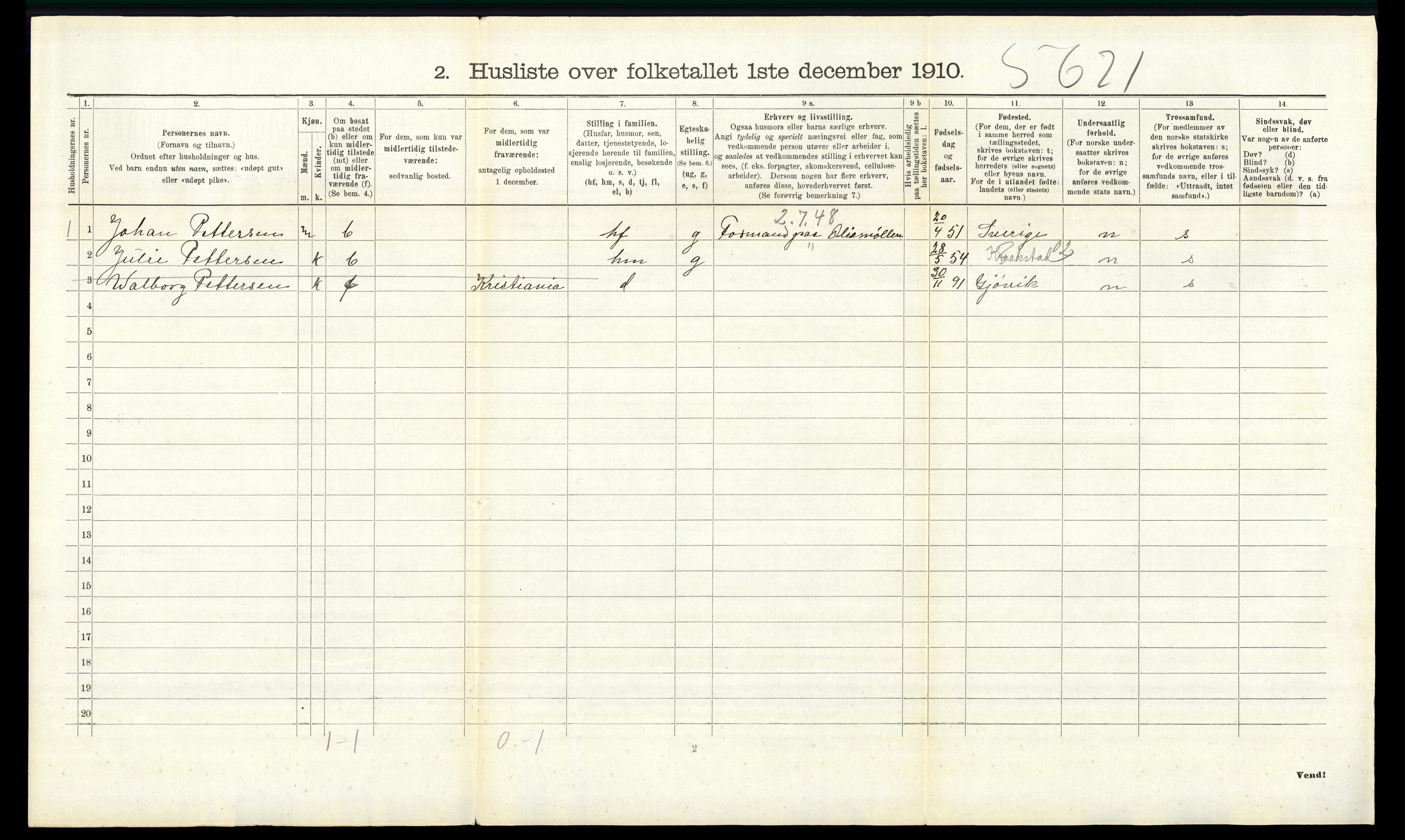 RA, 1910 census for Aker, 1910, p. 4640