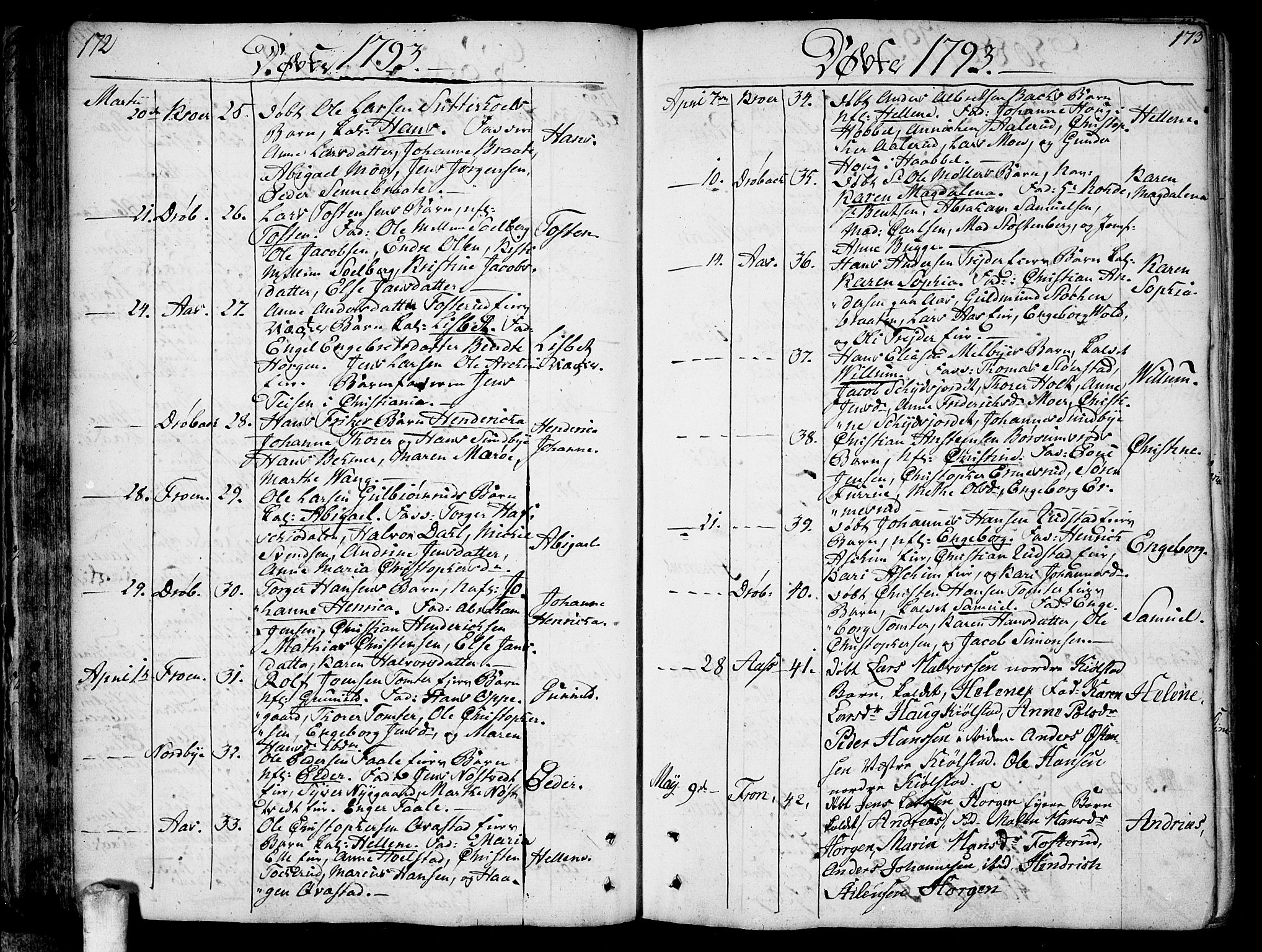 Ås prestekontor Kirkebøker, AV/SAO-A-10894/F/Fa/L0002: Parish register (official) no. I 2, 1778-1813, p. 172-173