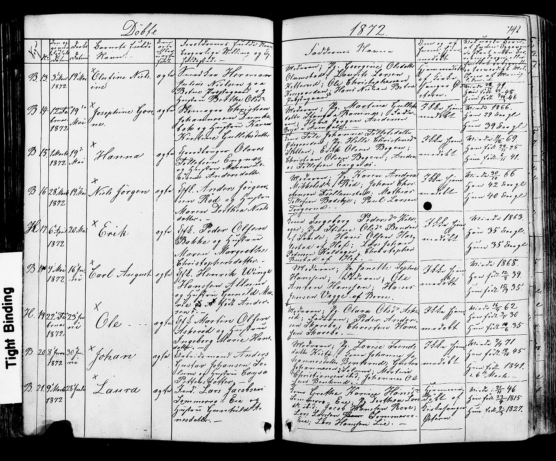 Botne kirkebøker, AV/SAKO-A-340/F/Fa/L0006: Parish register (official) no. I 6, 1836-1877, p. 142