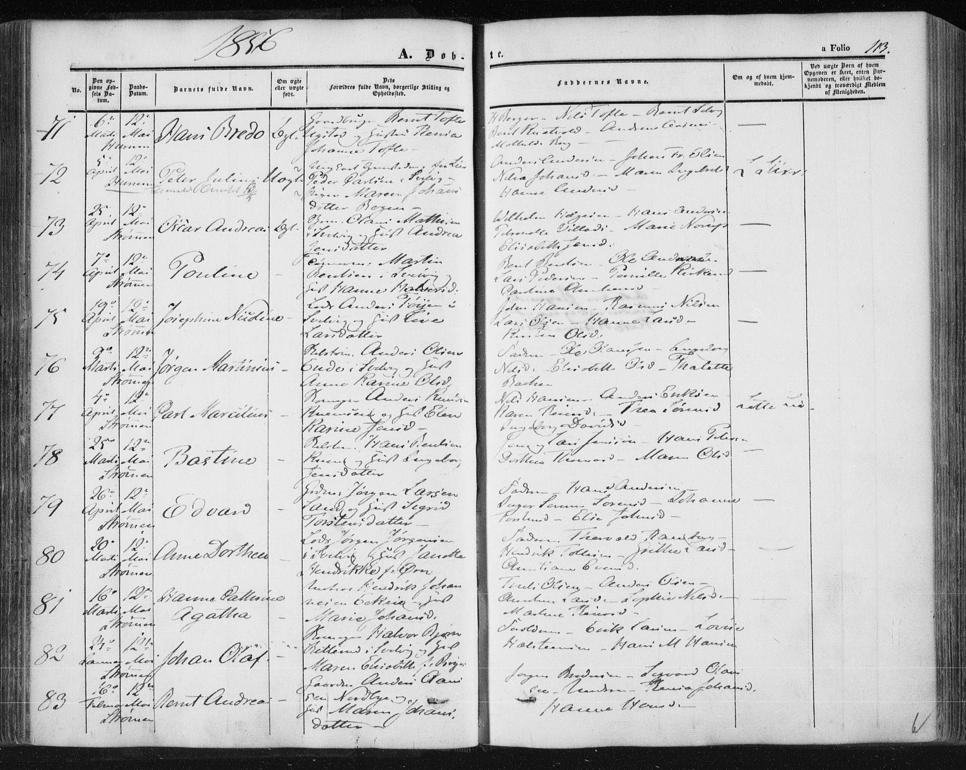 Hurum kirkebøker, AV/SAKO-A-229/F/Fa/L0011: Parish register (official) no. 11, 1847-1860, p. 113