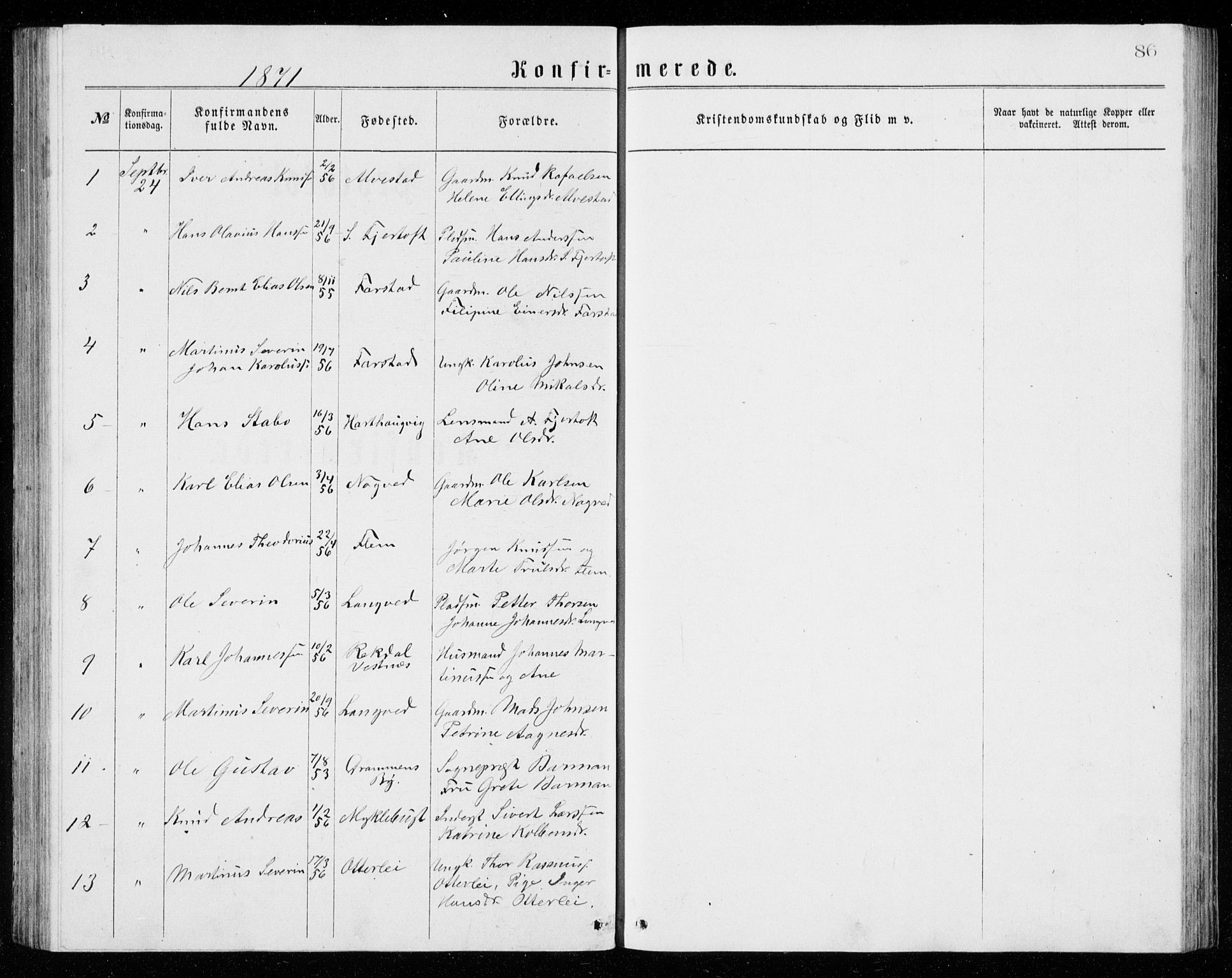 Ministerialprotokoller, klokkerbøker og fødselsregistre - Møre og Romsdal, AV/SAT-A-1454/536/L0509: Parish register (copy) no. 536C04, 1871-1881, p. 86