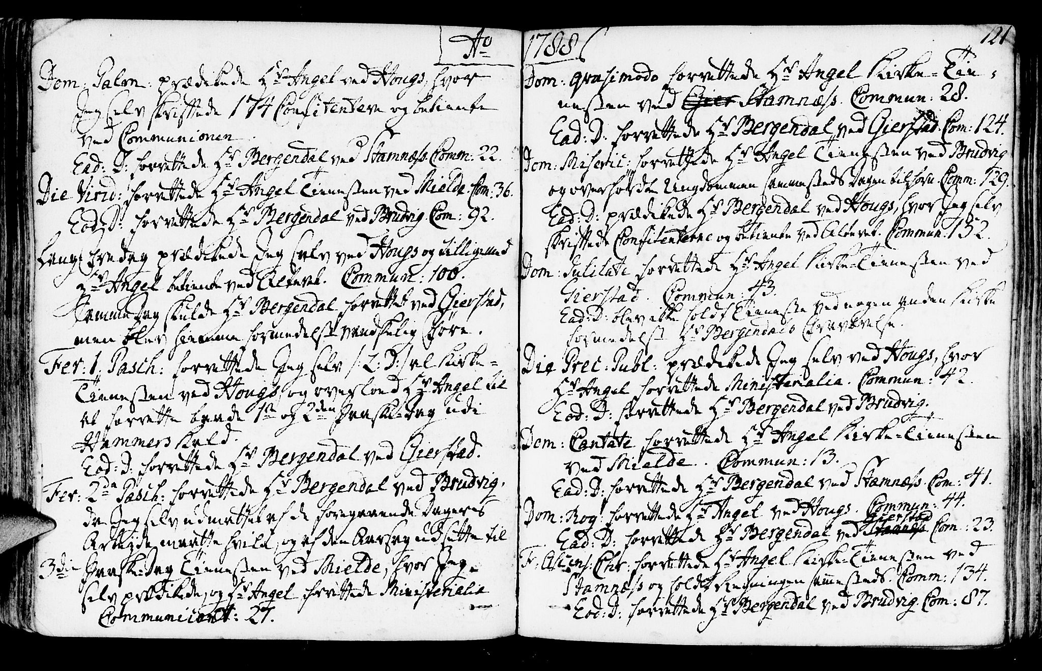 Haus sokneprestembete, AV/SAB-A-75601/H/Haa: Parish register (official) no. A 10, 1782-1796, p. 121