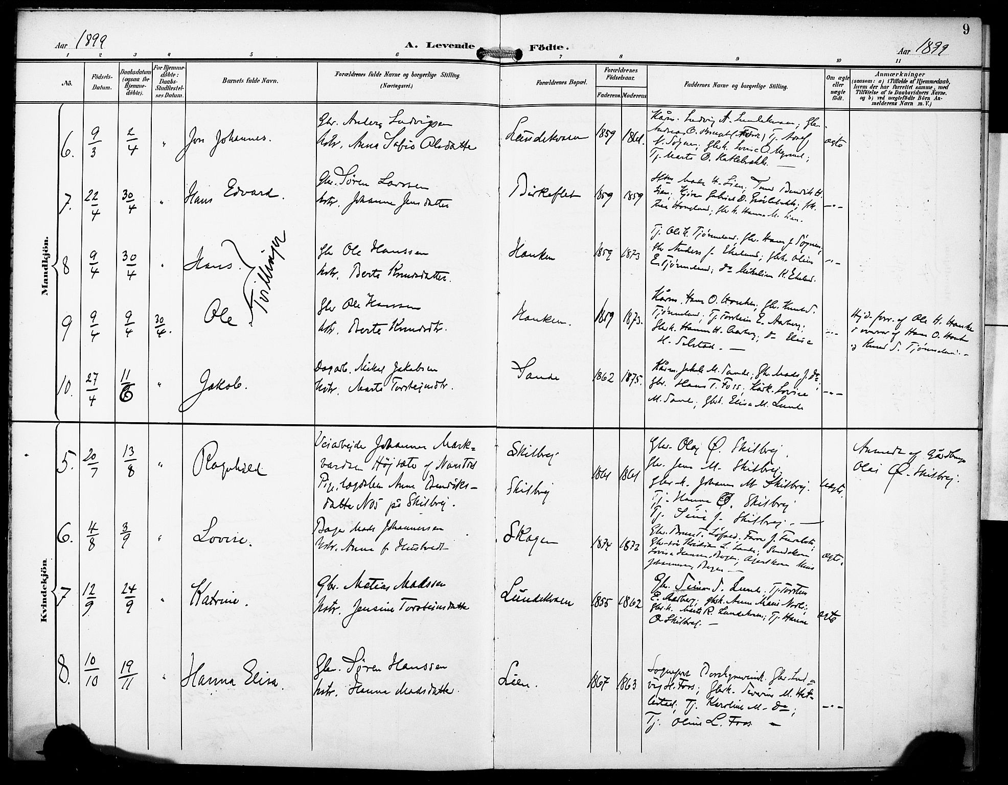 Gaular sokneprestembete, AV/SAB-A-80001/H/Haa: Parish register (official) no. B 2, 1898-1911, p. 9