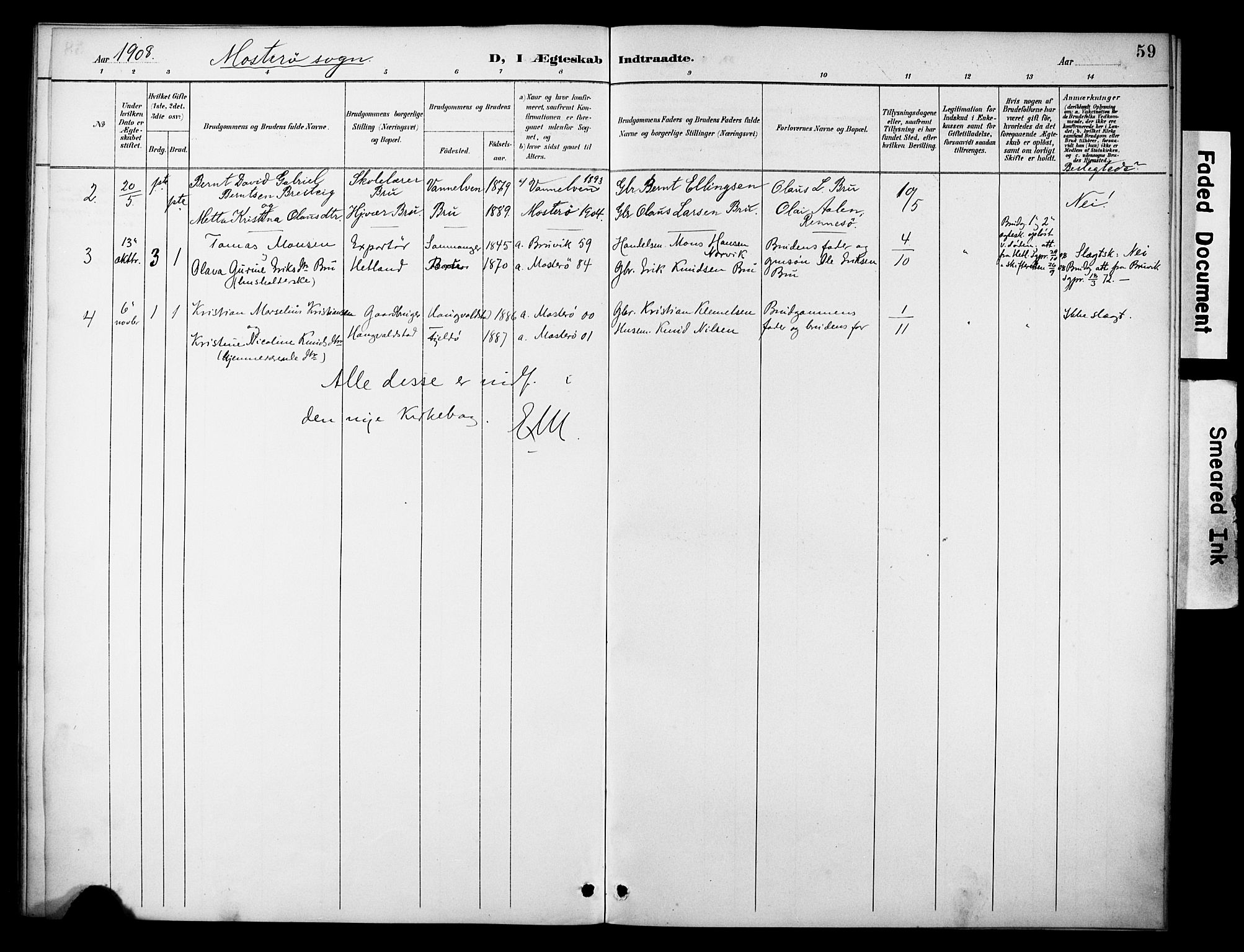 Rennesøy sokneprestkontor, SAST/A -101827/H/Ha/Haa/L0014: Parish register (official) no. A 14, 1890-1908, p. 59