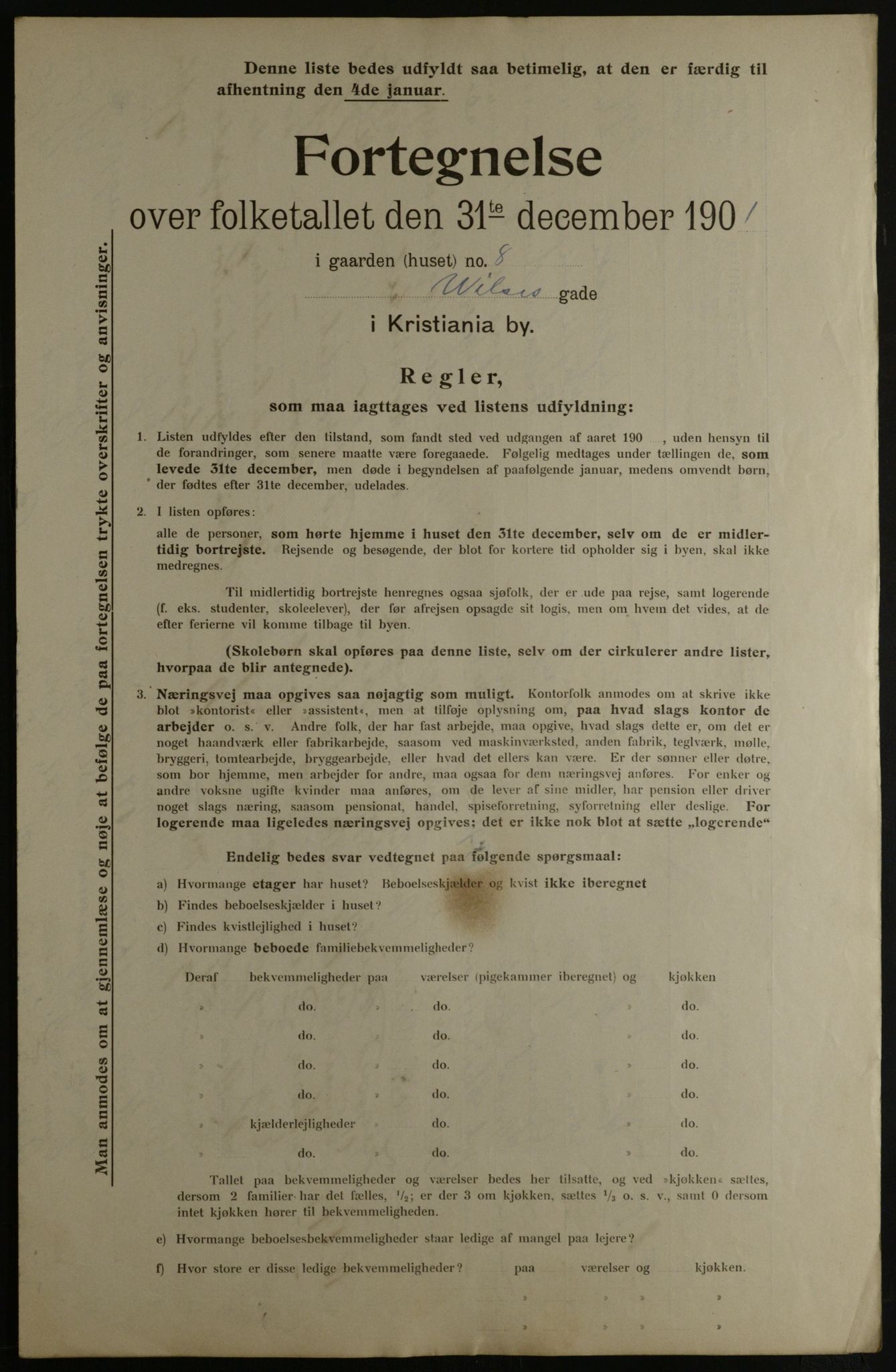 OBA, Municipal Census 1901 for Kristiania, 1901, p. 19611