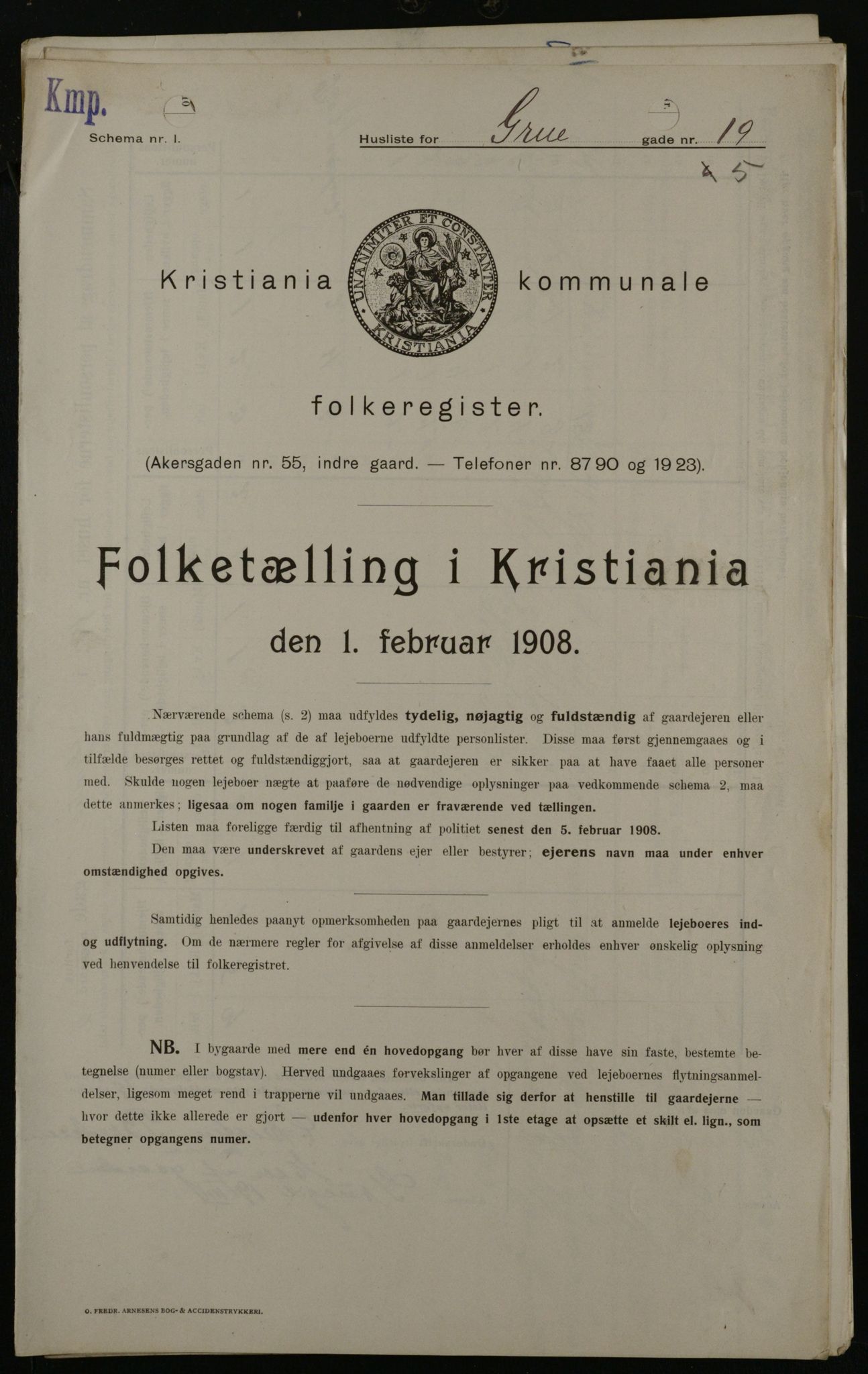 OBA, Municipal Census 1908 for Kristiania, 1908, p. 27440