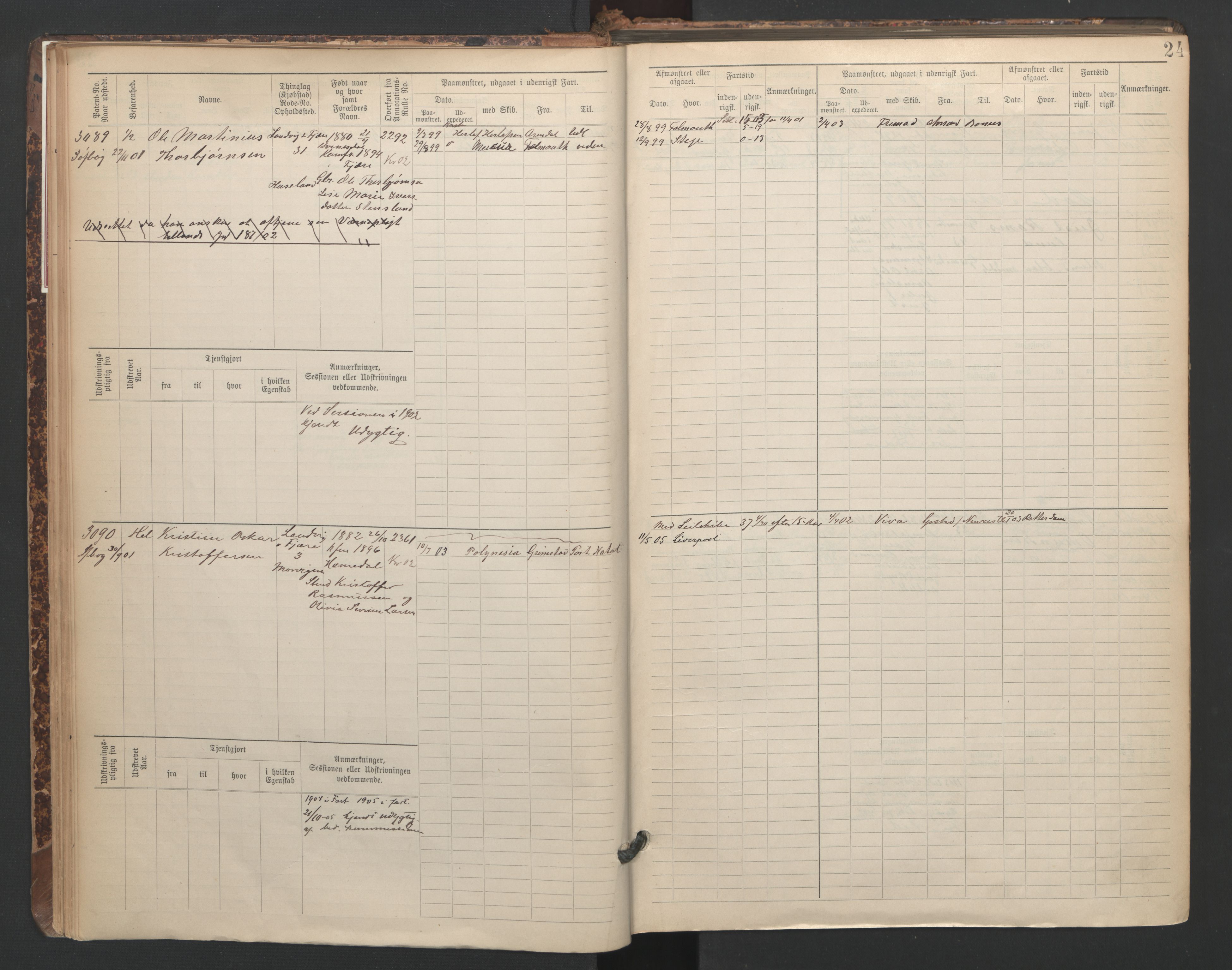 Grimstad mønstringskrets, AV/SAK-2031-0013/F/Fb/L0005: Hovedrulle A nr 3043-3804, F-8, 1900-1948, p. 26