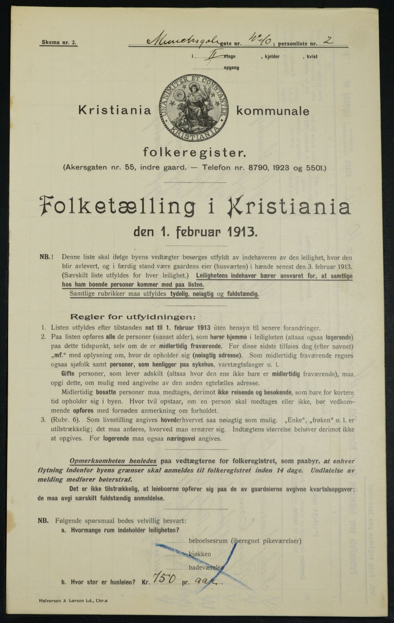 OBA, Municipal Census 1913 for Kristiania, 1913, p. 66622