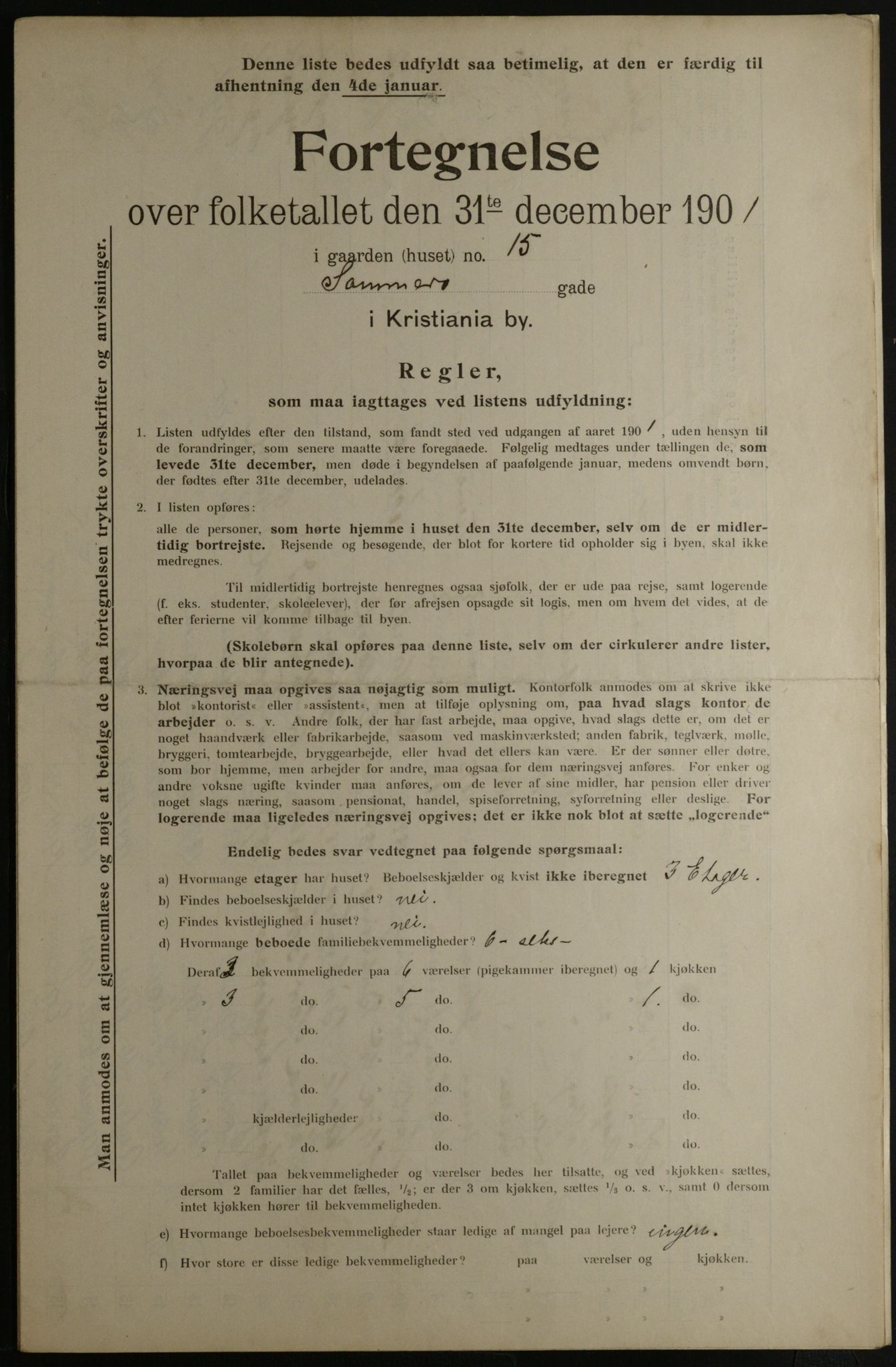 OBA, Municipal Census 1901 for Kristiania, 1901, p. 15361