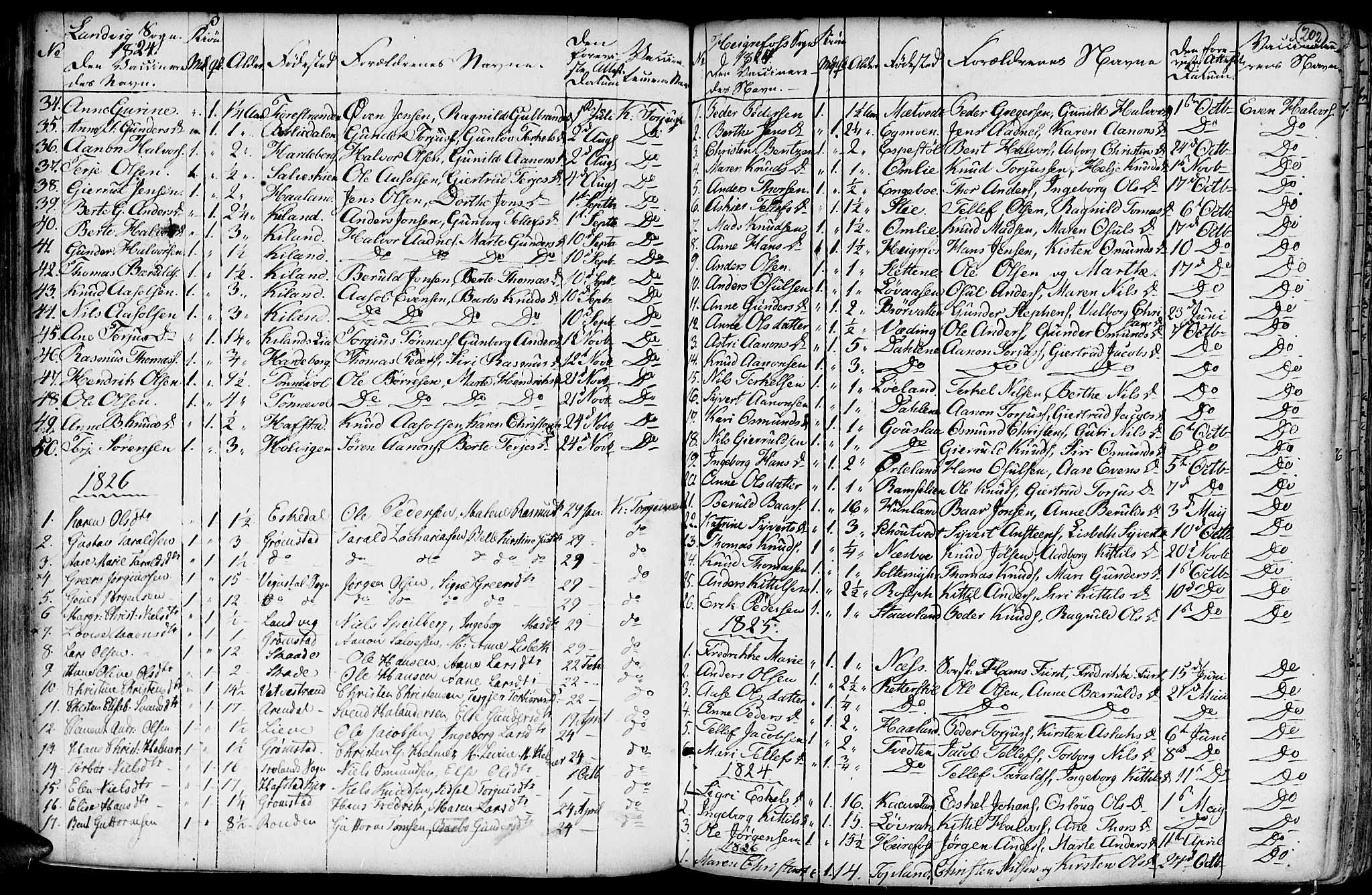 Hommedal sokneprestkontor, AV/SAK-1111-0023/F/Fa/Fab/L0002: Parish register (official) no. A 2 /1, 1741-1848, p. 202