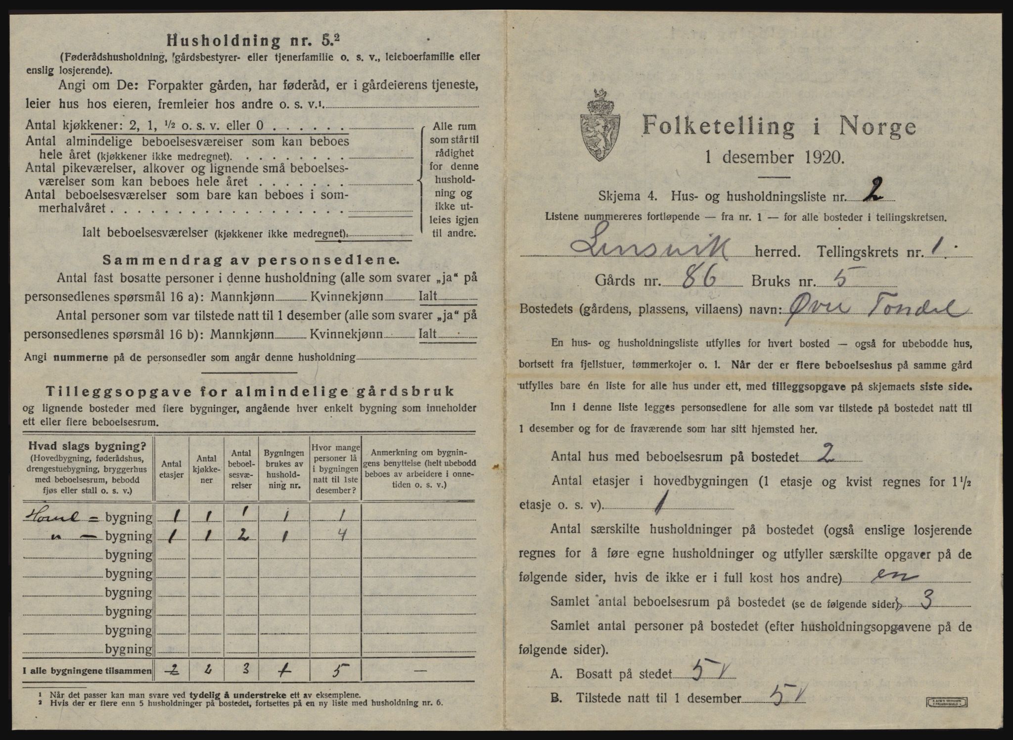 SAT, 1920 census for Lensvik, 1920, p. 24