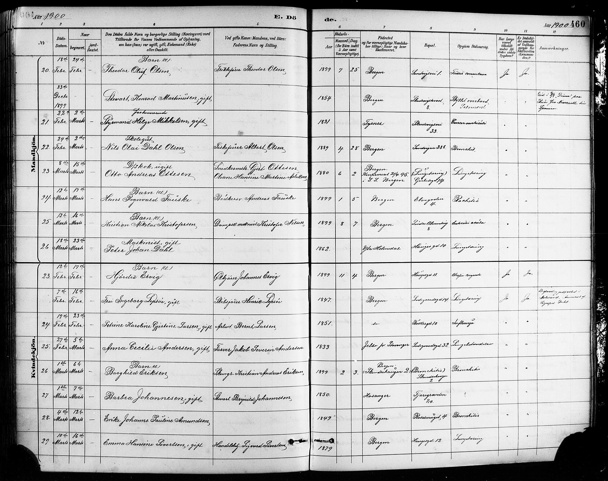 Sandviken Sokneprestembete, AV/SAB-A-77601/H/Hb/L0002: Parish register (copy) no. A 3, 1888-1902, p. 460