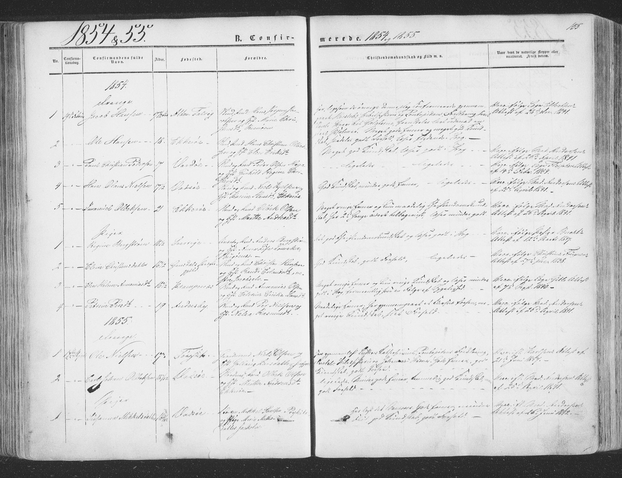 Vadsø sokneprestkontor, SATØ/S-1325/H/Ha/L0004kirke: Parish register (official) no. 4, 1854-1880, p. 155