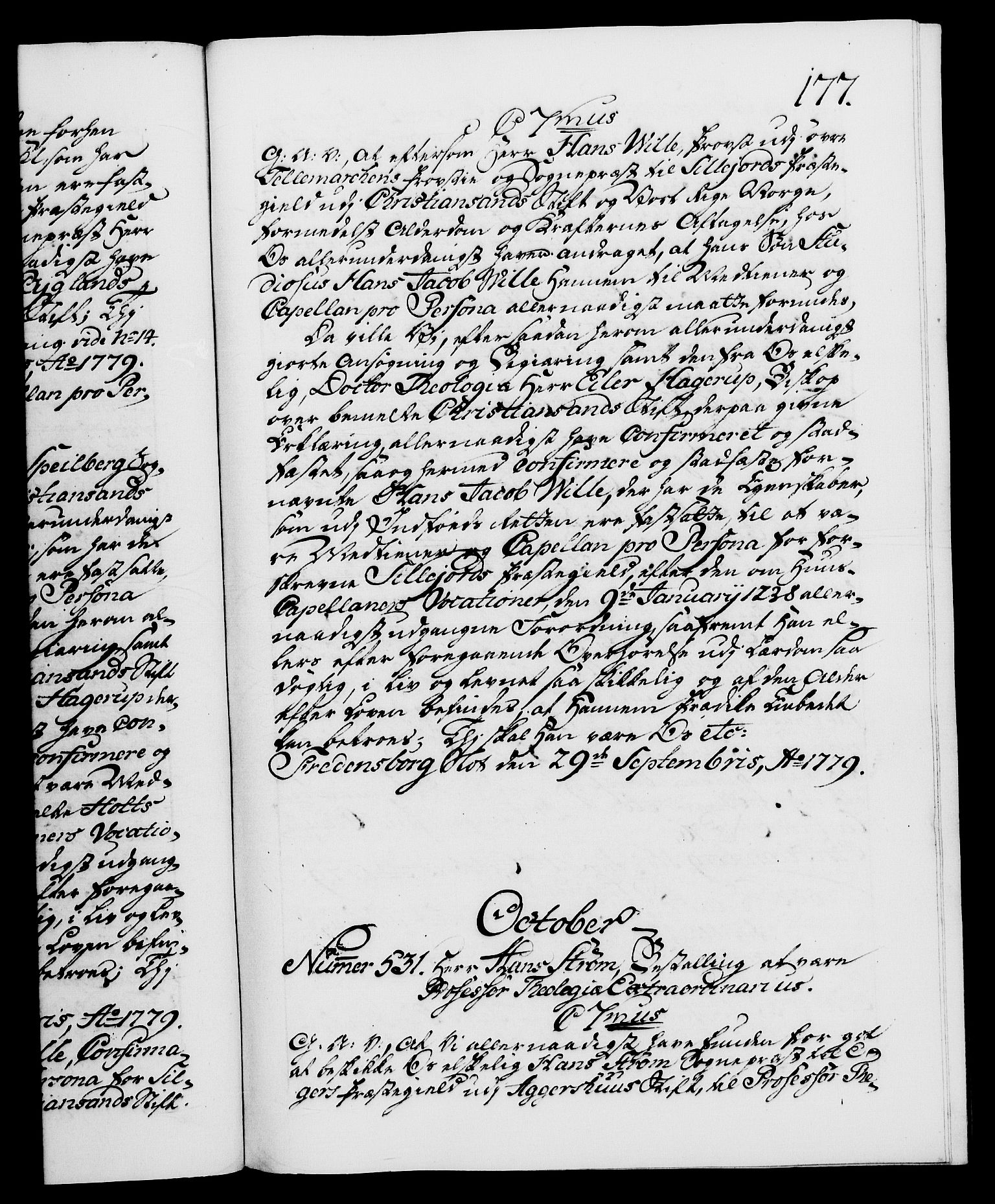 Danske Kanselli 1572-1799, AV/RA-EA-3023/F/Fc/Fca/Fcaa/L0048: Norske registre, 1779-1781, p. 177a