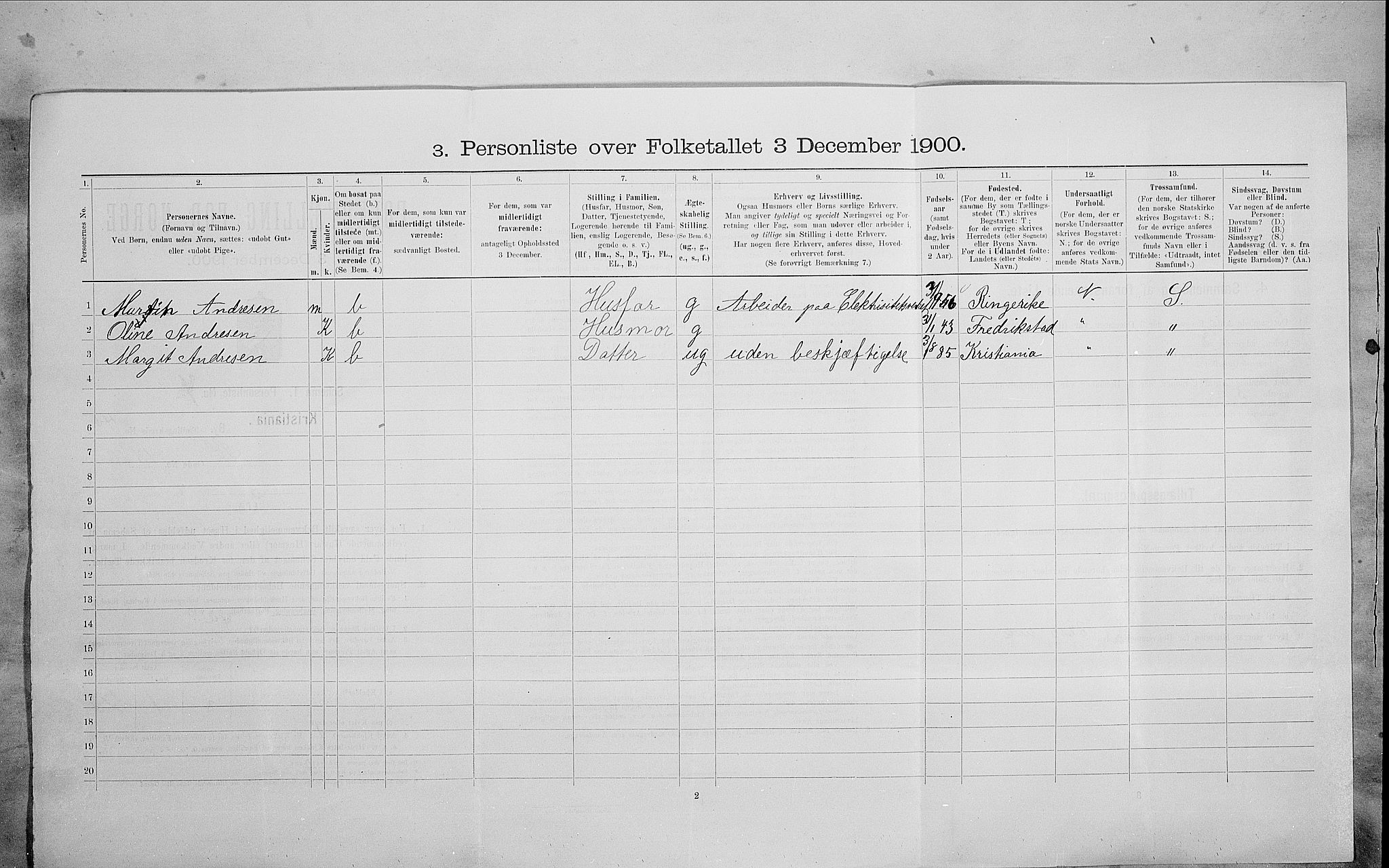 SAO, 1900 census for Kristiania, 1900, p. 95210