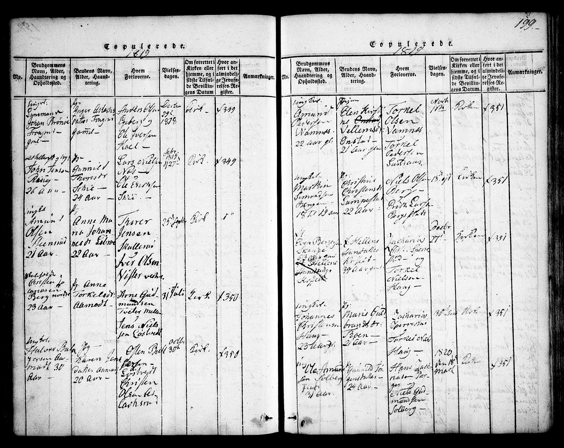 Skiptvet prestekontor Kirkebøker, AV/SAO-A-20009/F/Fa/L0005: Parish register (official) no. 5, 1814-1838, p. 199