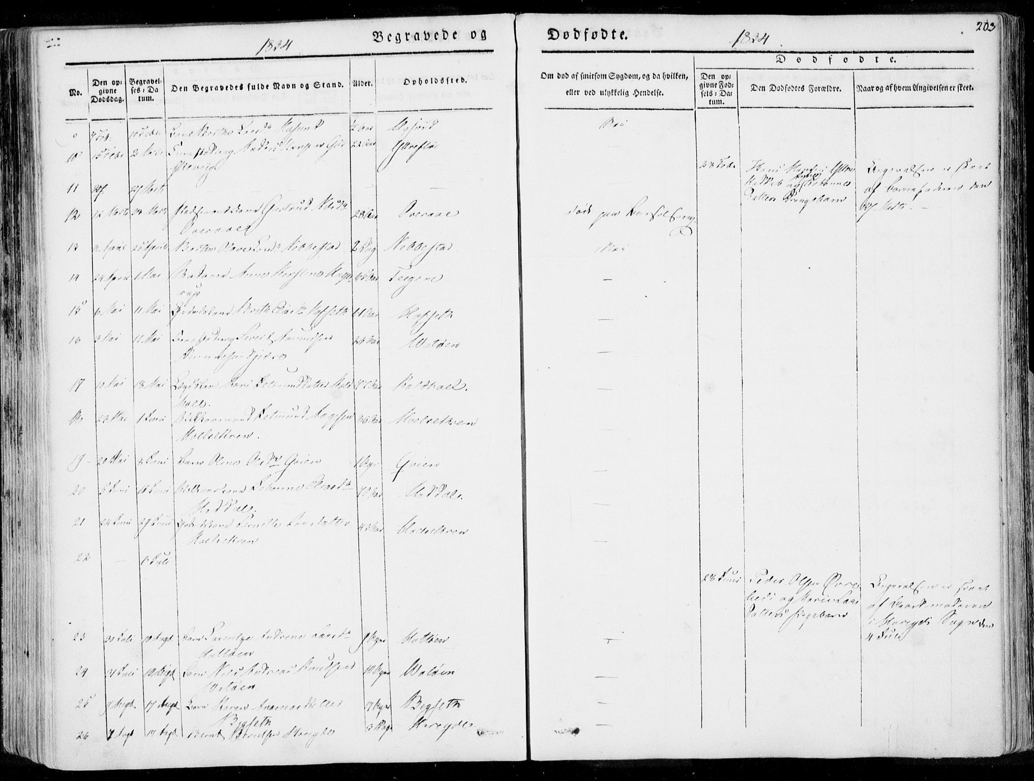 Ministerialprotokoller, klokkerbøker og fødselsregistre - Møre og Romsdal, AV/SAT-A-1454/509/L0104: Parish register (official) no. 509A02, 1833-1847, p. 203