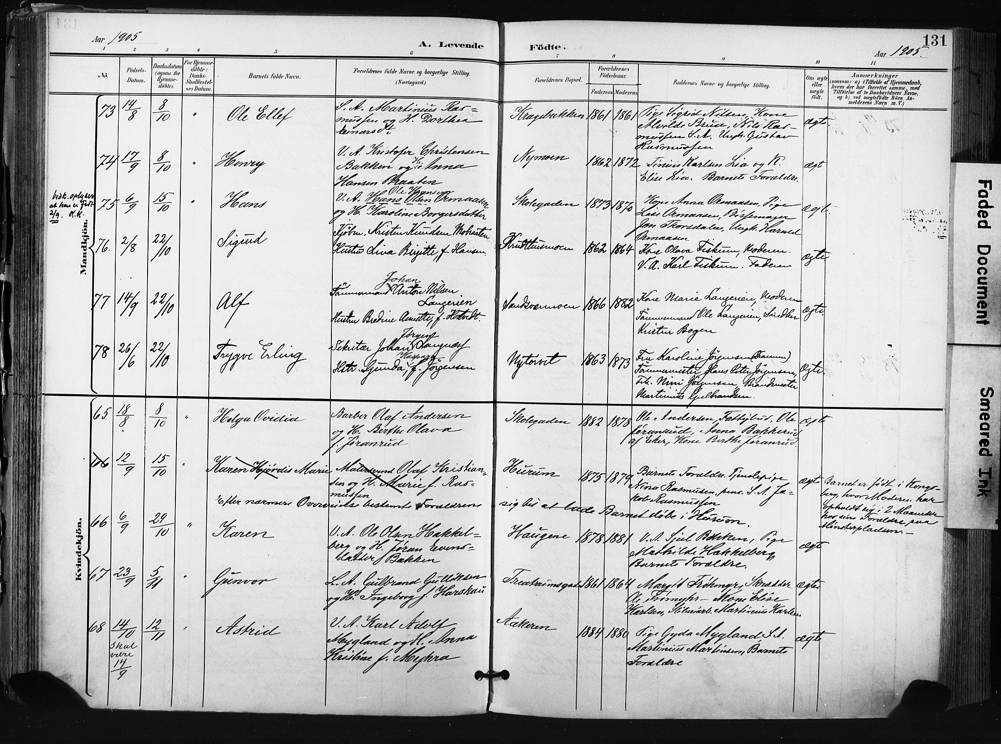 Kongsberg kirkebøker, AV/SAKO-A-22/F/Fb/L0003: Parish register (official) no. II 3, 1896-1905, p. 131