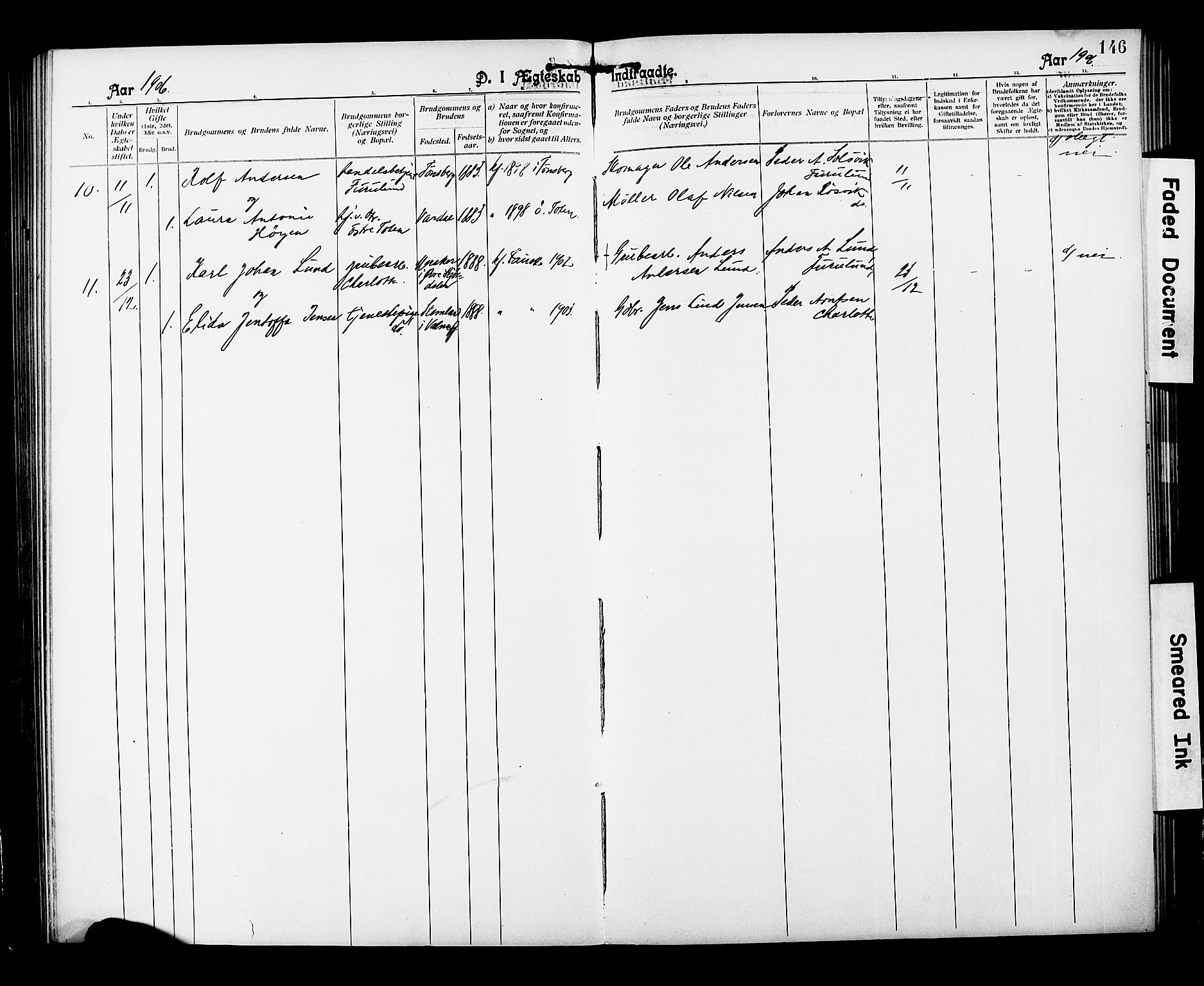 Ministerialprotokoller, klokkerbøker og fødselsregistre - Nordland, AV/SAT-A-1459/850/L0709: Parish register (official) no. 850A01, 1899-1909, p. 146