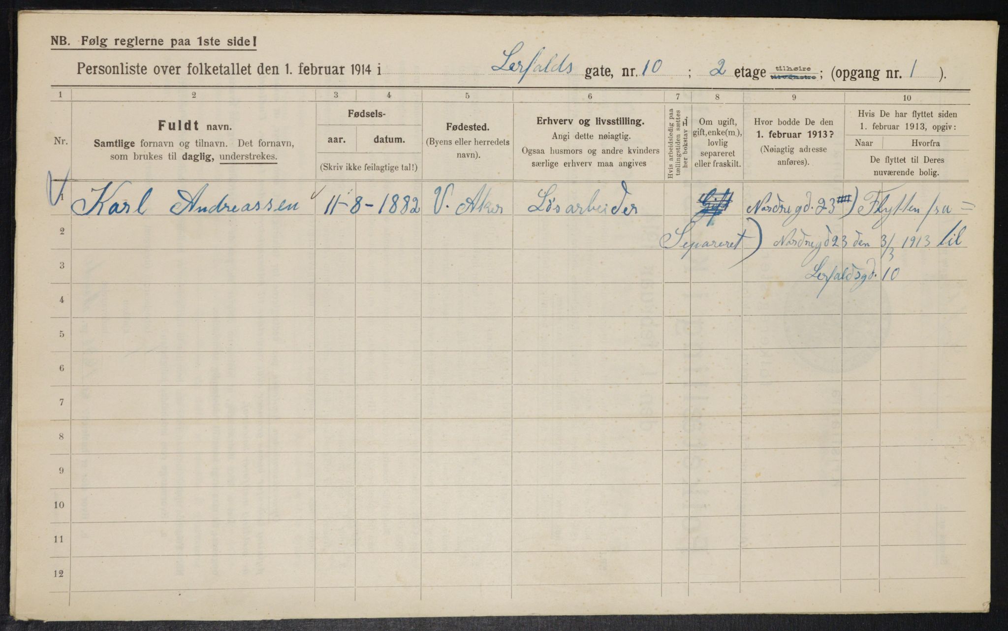 OBA, Municipal Census 1914 for Kristiania, 1914, p. 57331