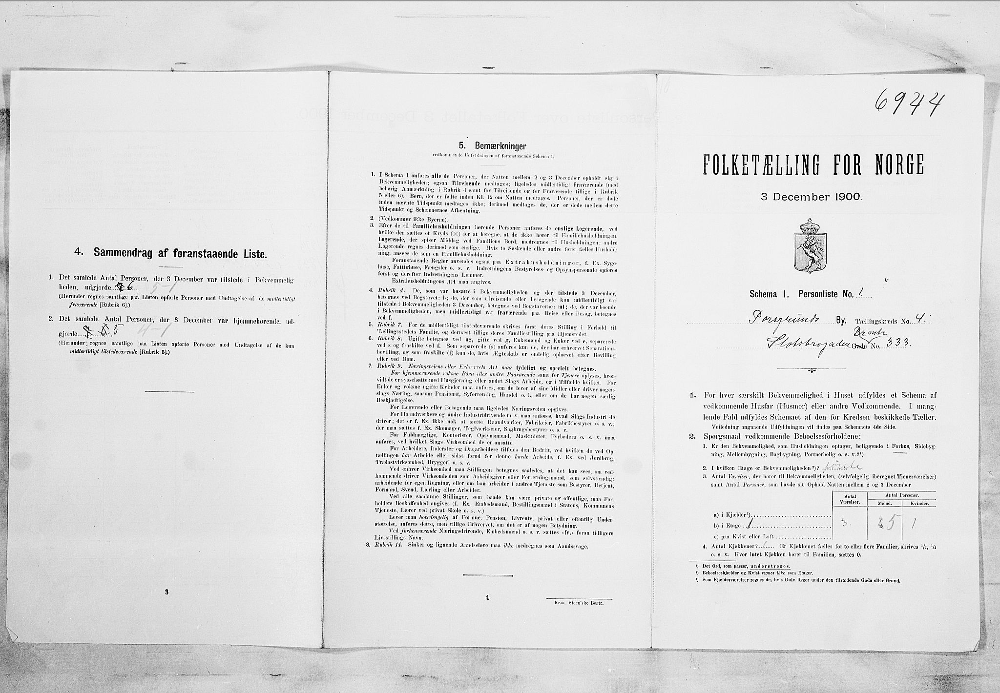 SAKO, 1900 census for Porsgrunn, 1900, p. 621