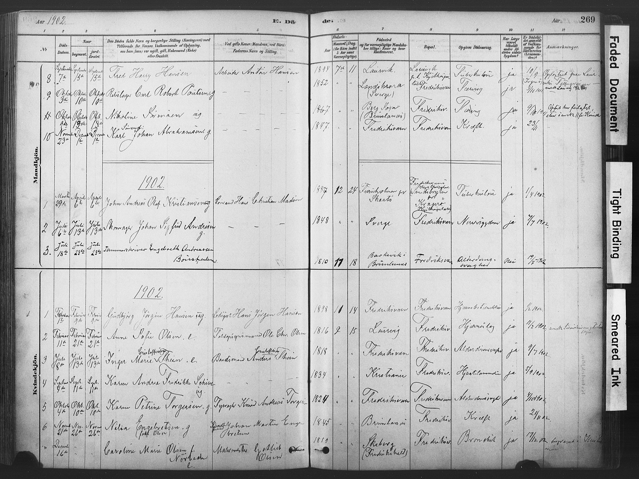 Stavern kirkebøker, AV/SAKO-A-318/F/Fa/L0008: Parish register (official) no. 8, 1878-1905, p. 269