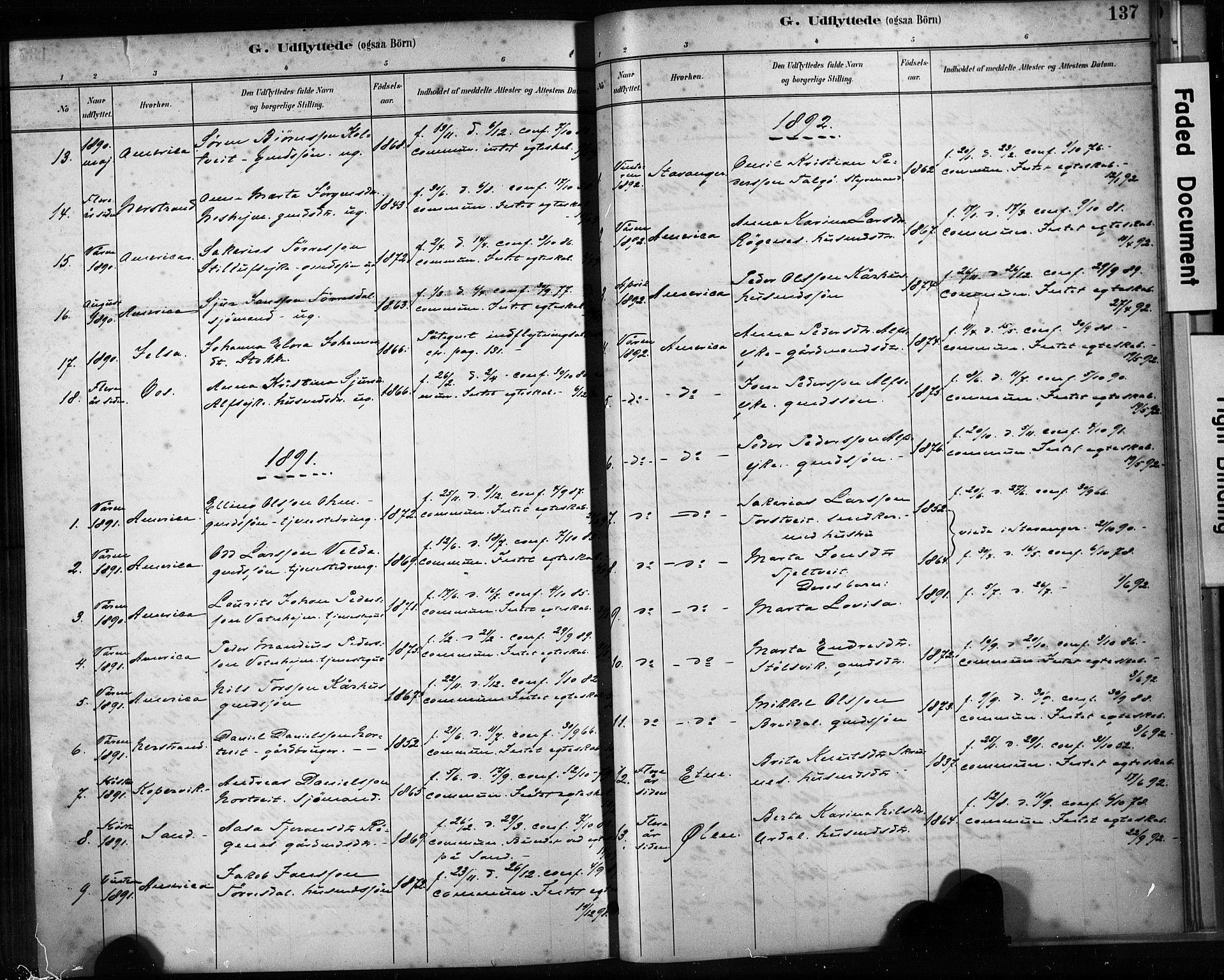 Skjold sokneprestkontor, AV/SAST-A-101847/H/Ha/Haa/L0009: Parish register (official) no. A 9, 1882-1898, p. 137