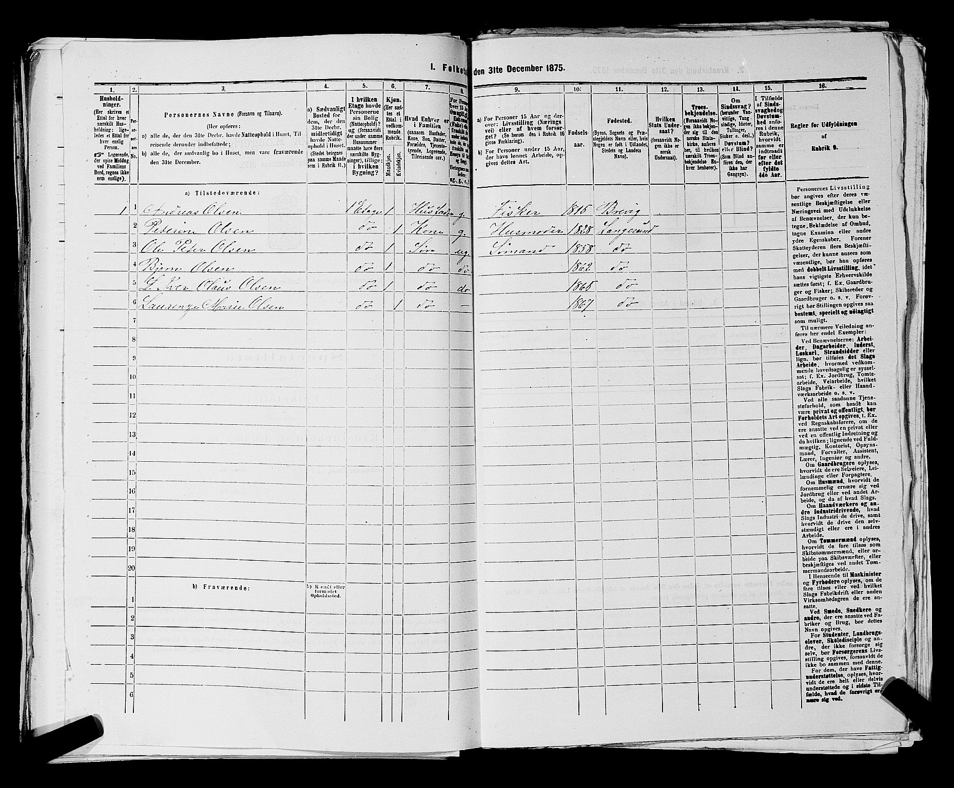 SAKO, 1875 census for 0802B Bamble/Langesund, 1875, p. 113