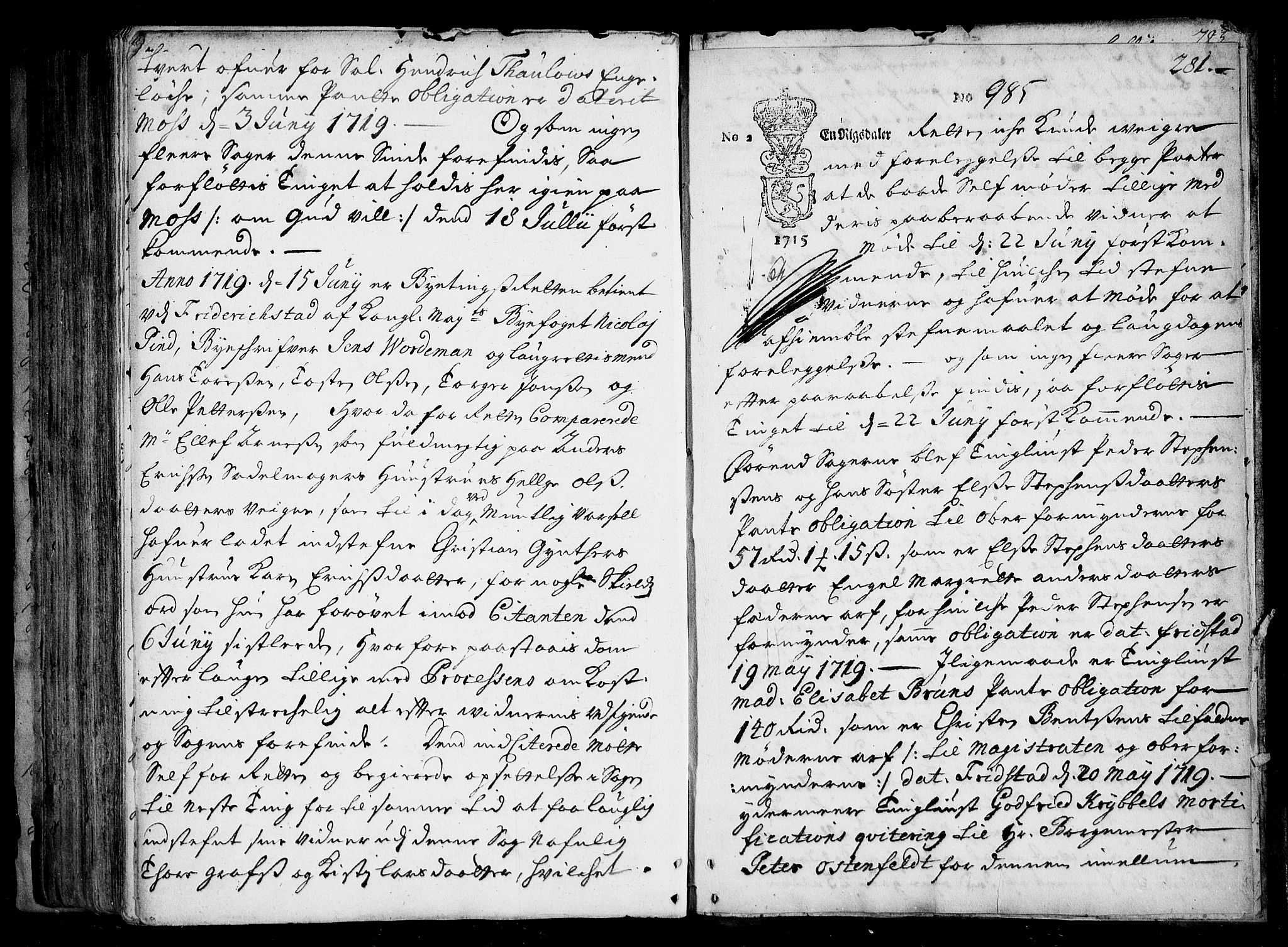 Fredrikstad byfogd, AV/SAO-A-10473a/F/Fb/L0008: Tingbok, 1715-1719, p. 280b-281a