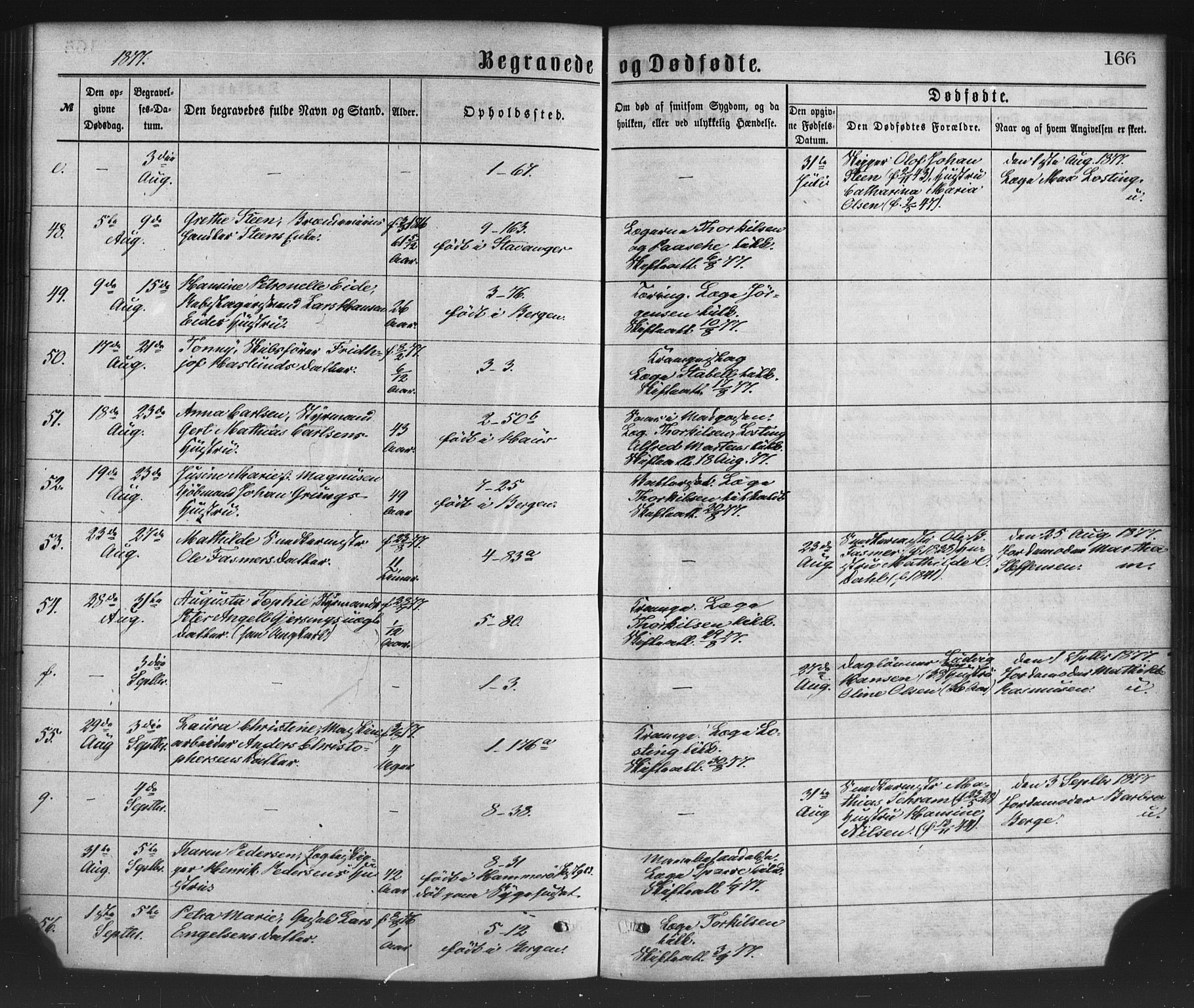 Nykirken Sokneprestembete, AV/SAB-A-77101/H/Haa/L0043: Parish register (official) no. E 3, 1869-1882, p. 166