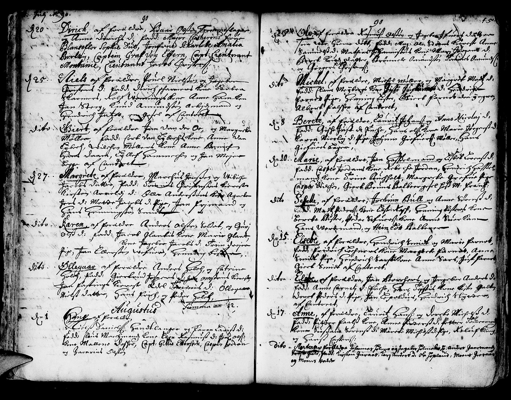 Korskirken sokneprestembete, SAB/A-76101/H/Haa/L0002: Parish register (official) no. A 2, 1688-1697, p. 44-45