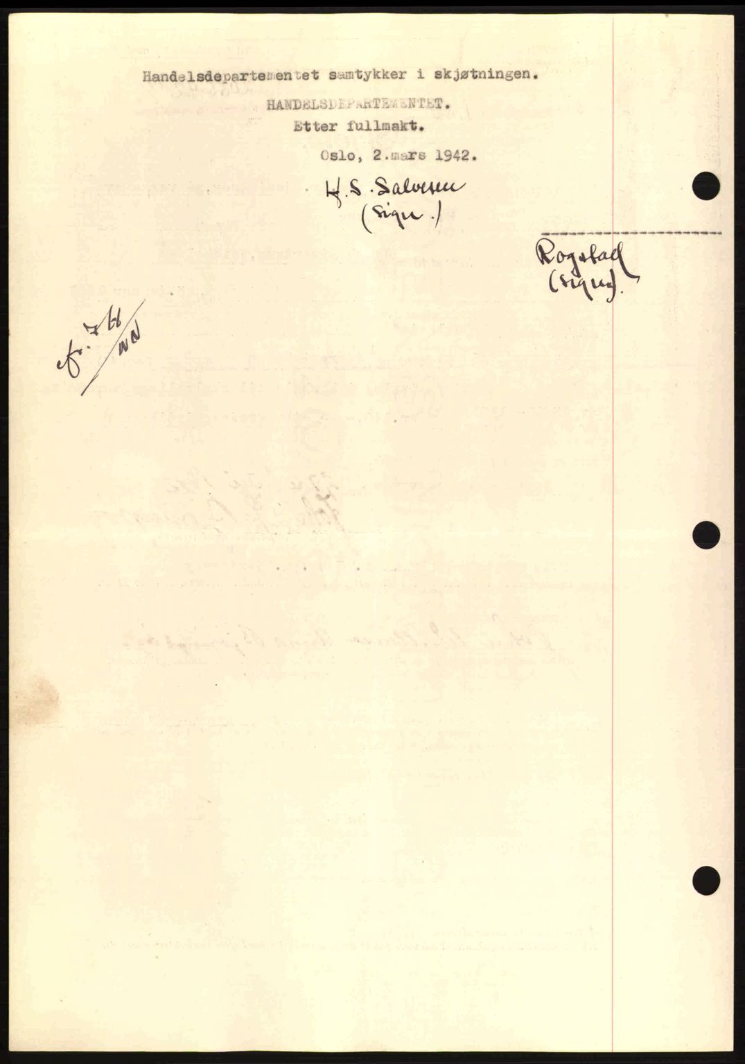 Nordmøre sorenskriveri, AV/SAT-A-4132/1/2/2Ca: Mortgage book no. A93, 1942-1942, Diary no: : 2033/1942