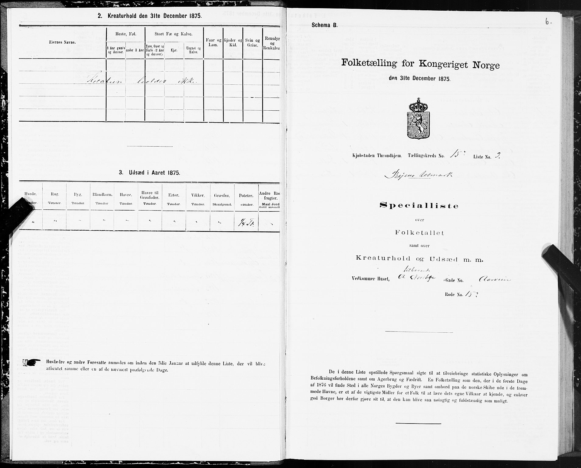 SAT, 1875 census for 1601 Trondheim, 1875, p. 8006