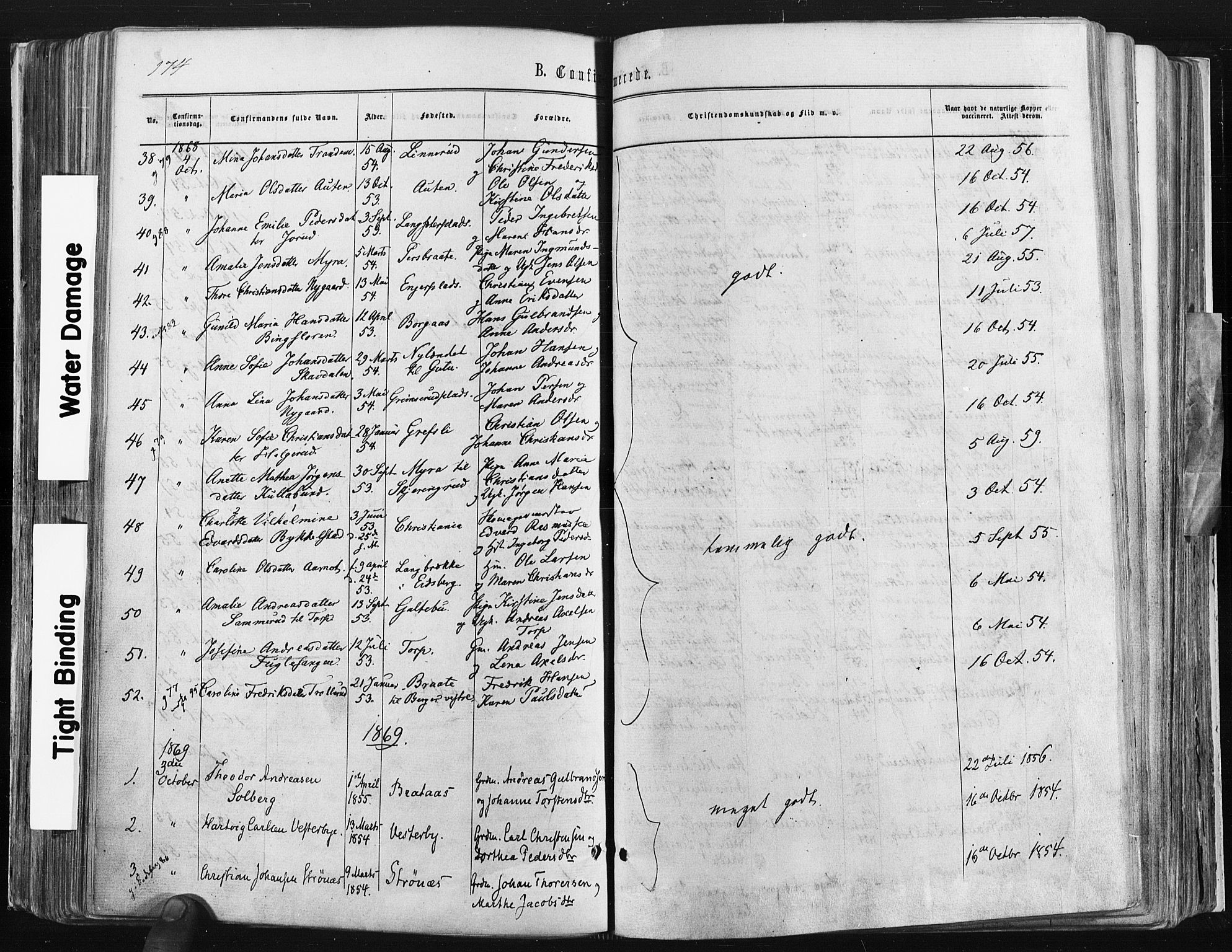 Trøgstad prestekontor Kirkebøker, SAO/A-10925/F/Fa/L0009: Parish register (official) no. I 9, 1865-1877, p. 174