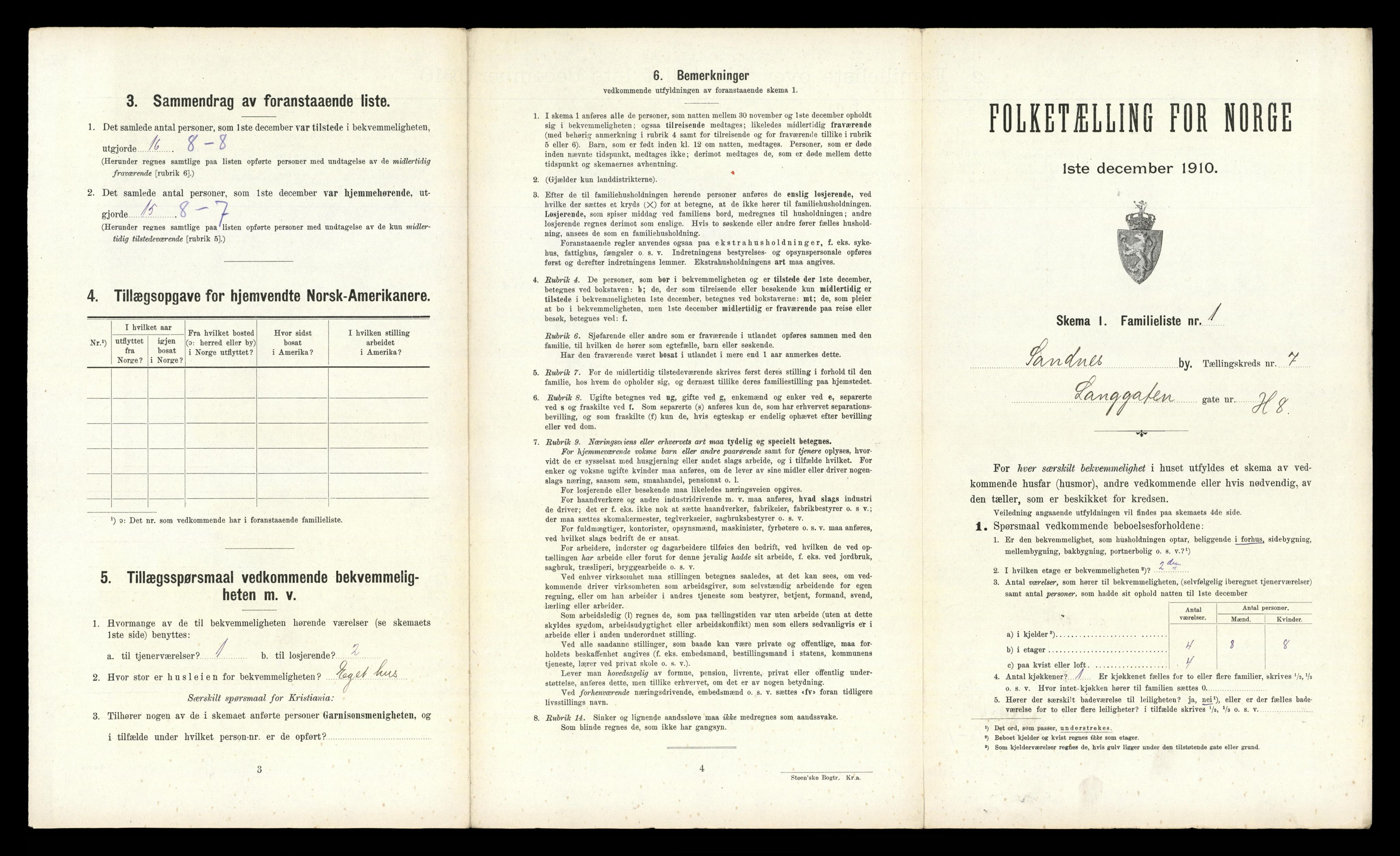 RA, 1910 census for Sandnes, 1910, p. 804