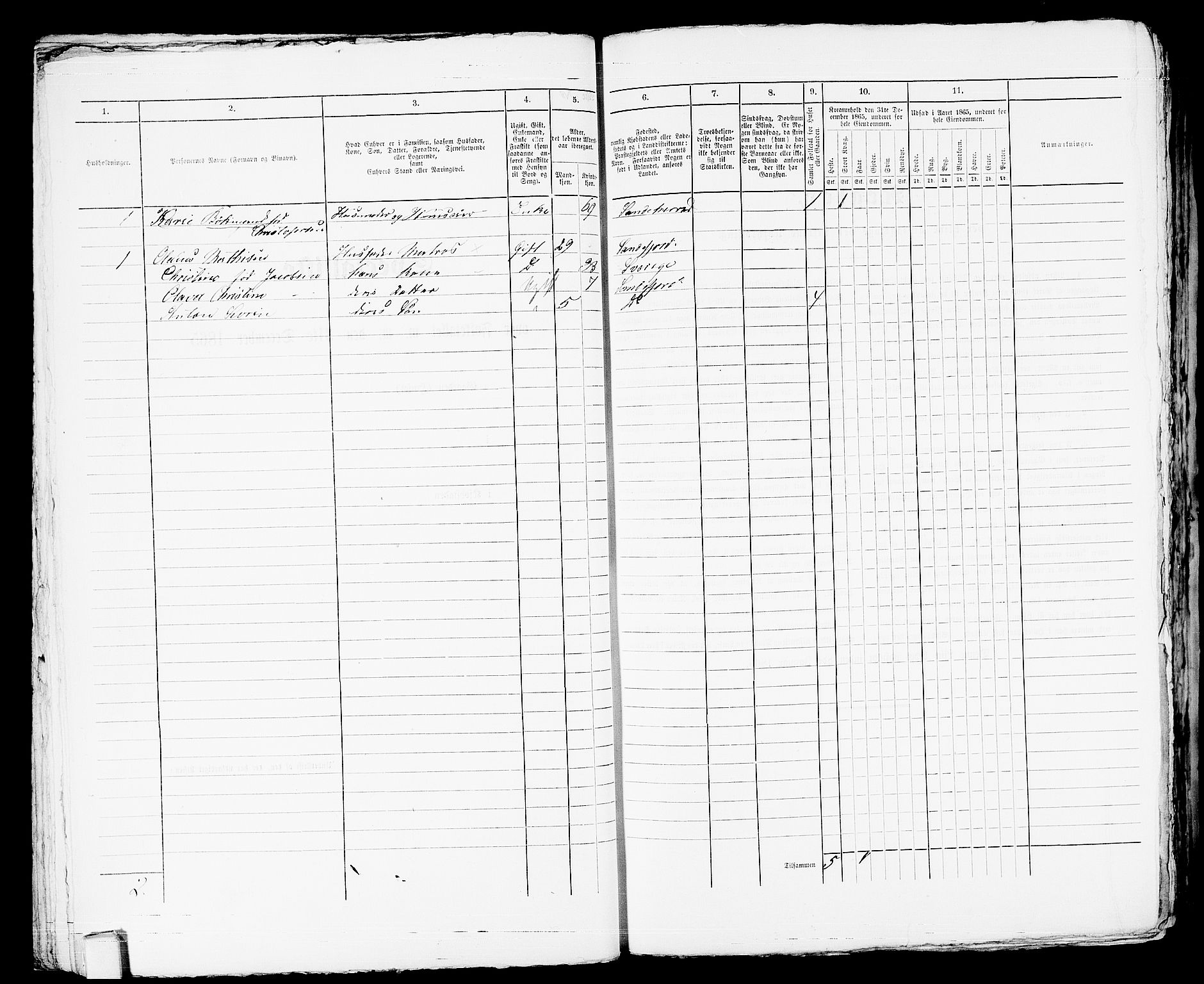 RA, 1865 census for Sandeherred/Sandefjord, 1865, p. 55