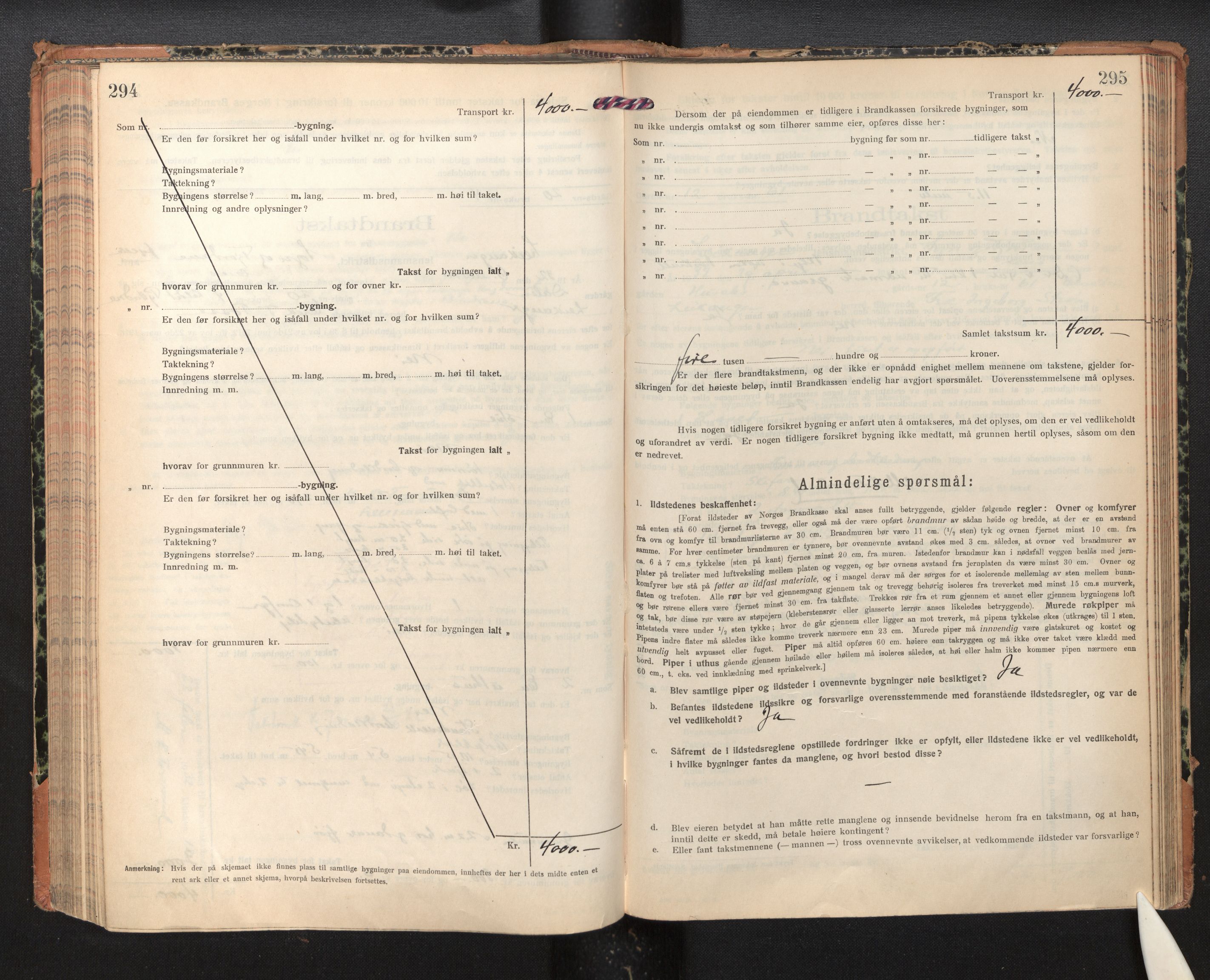 Lensmannen i Leikanger, AV/SAB-A-29201/0012/L0007: Branntakstprotokoll, skjematakst, 1926-1936, p. 294-295