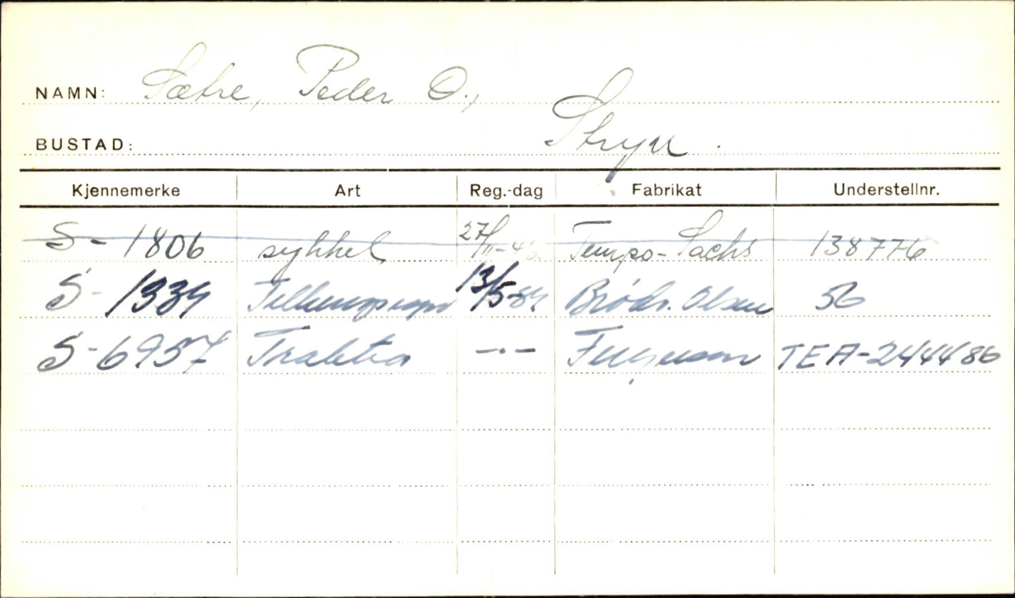 Statens vegvesen, Sogn og Fjordane vegkontor, AV/SAB-A-5301/4/F/L0002: Eigarregister Fjordane til 1.6.1961, 1930-1961, p. 29