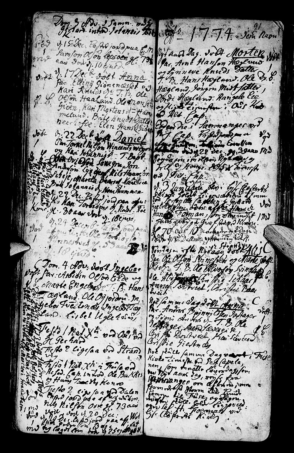 Os sokneprestembete, SAB/A-99929: Parish register (official) no. A 9, 1766-1779, p. 91