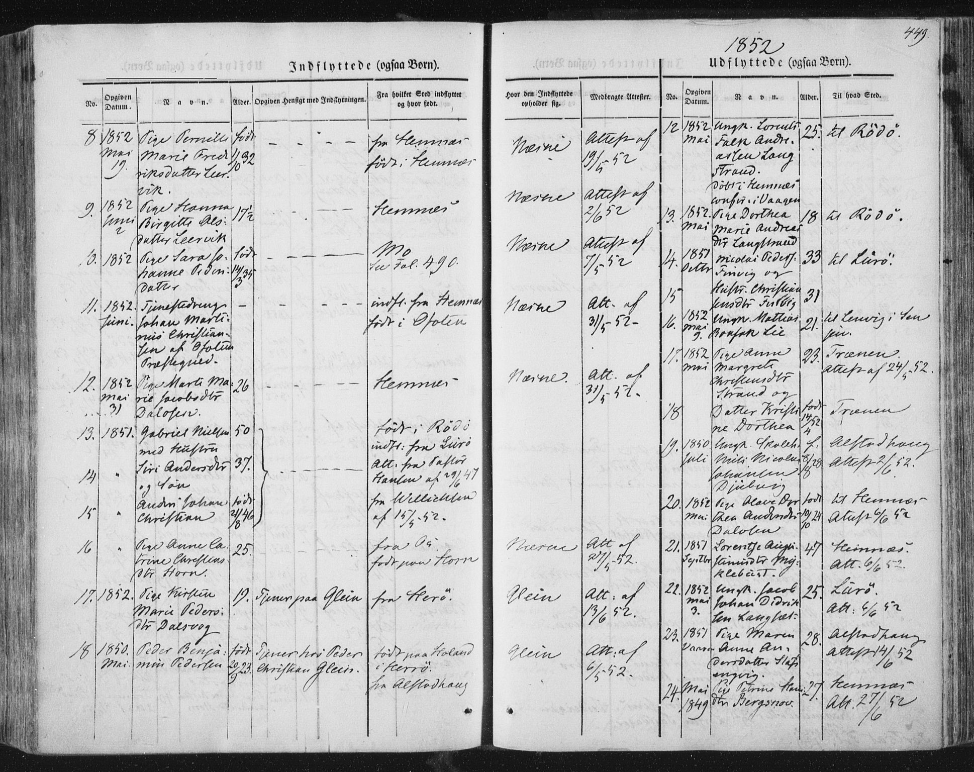 Ministerialprotokoller, klokkerbøker og fødselsregistre - Nordland, AV/SAT-A-1459/838/L0549: Parish register (official) no. 838A07, 1840-1854, p. 449